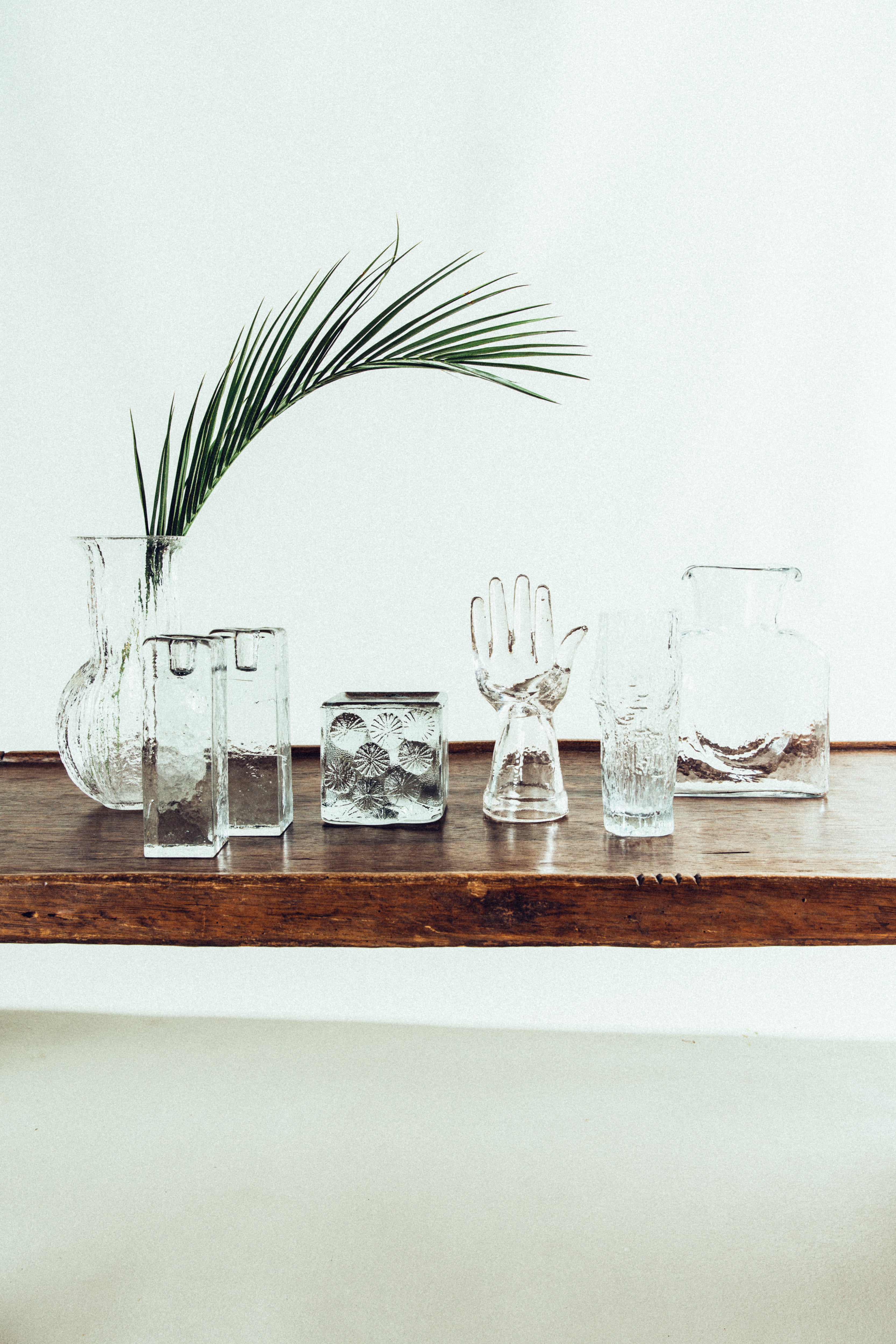 Etched Sculptural Glass Vase LARGE • Vintage