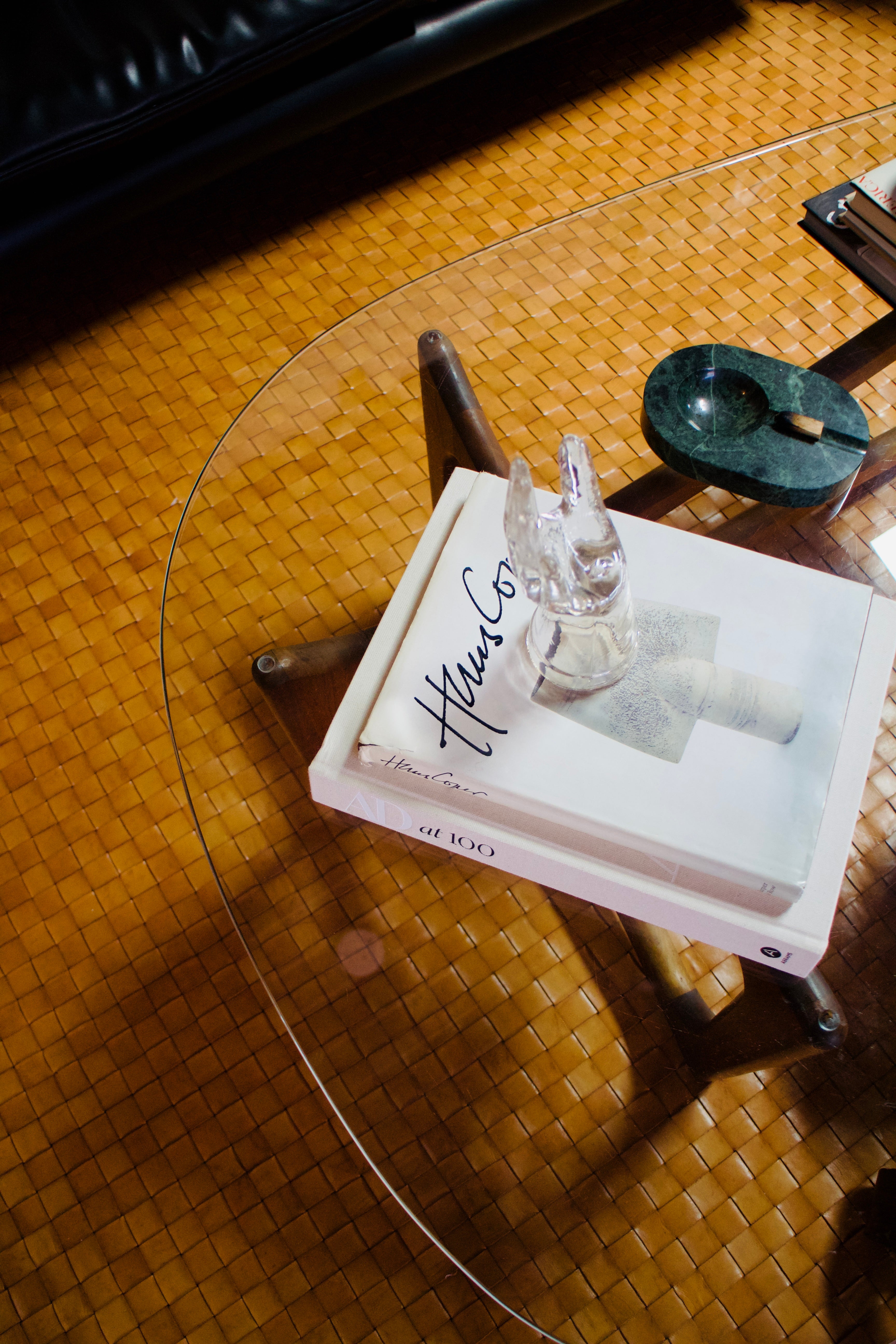 Large Green Marble Ashtray • Vintage