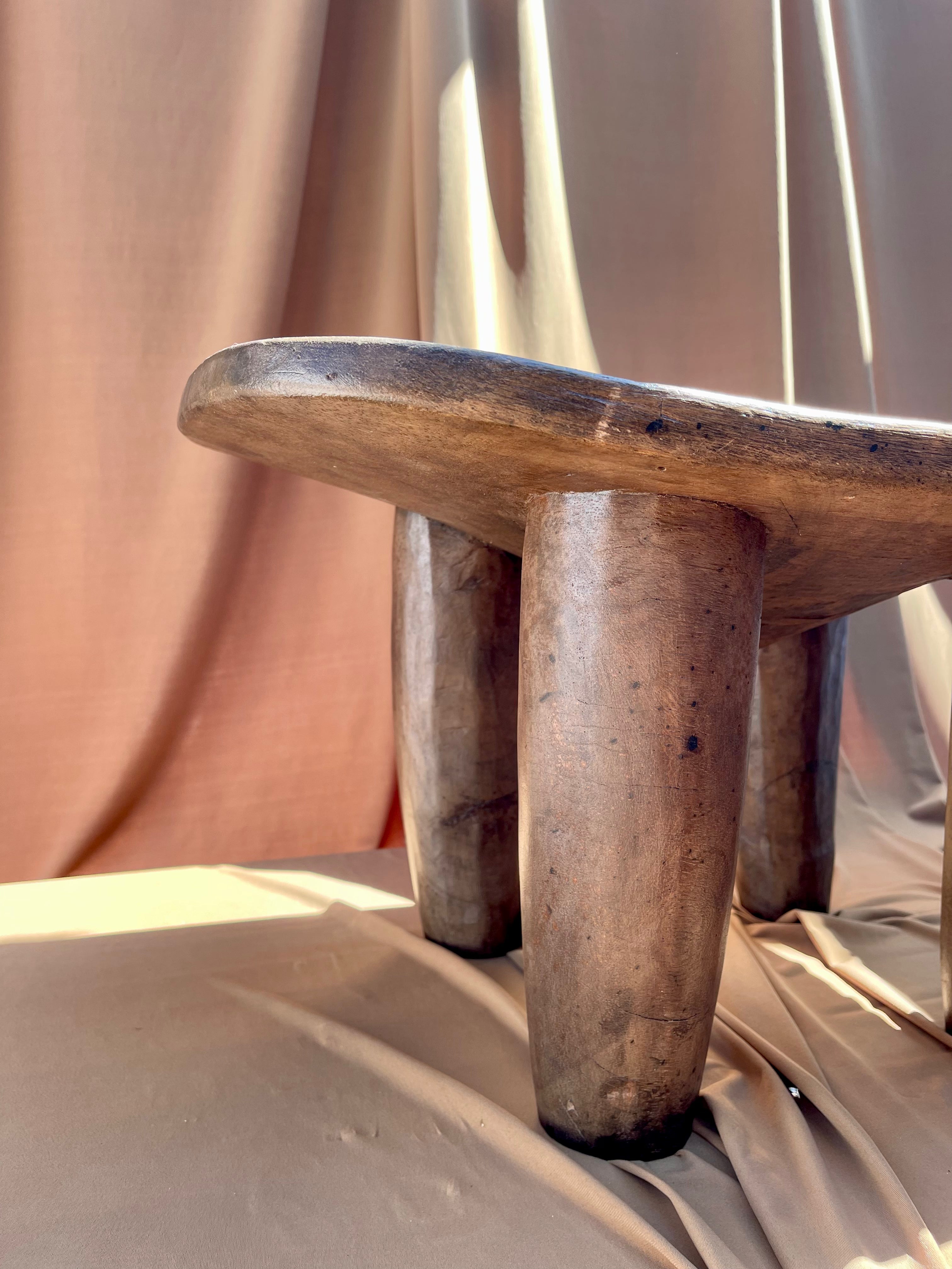 Medium to Large Vintage Senufo Stool/End Table from the Ivory Coast • 06