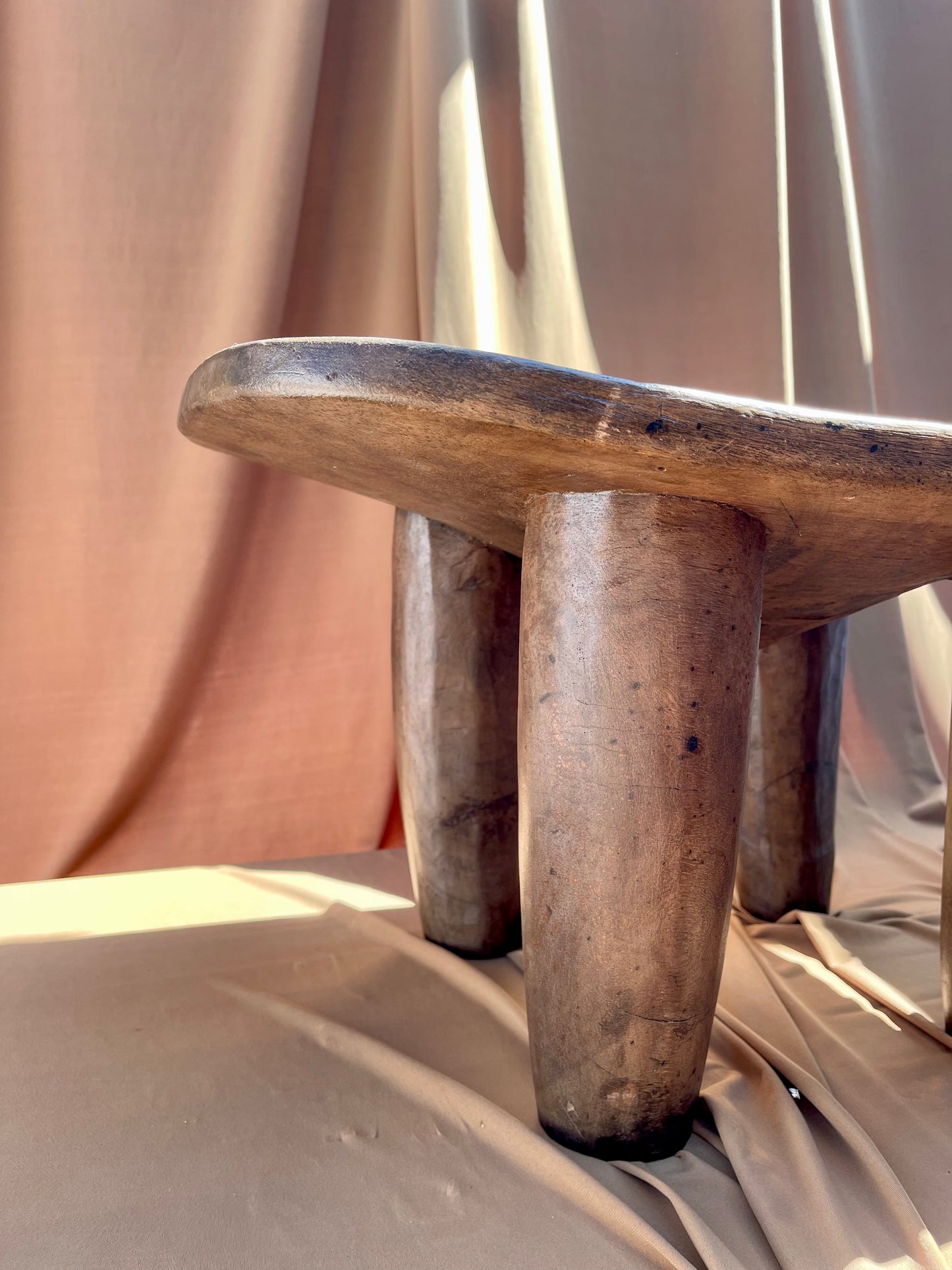 Medium to Large Vintage Senufo Stool/End Table from the Ivory Coast • 06