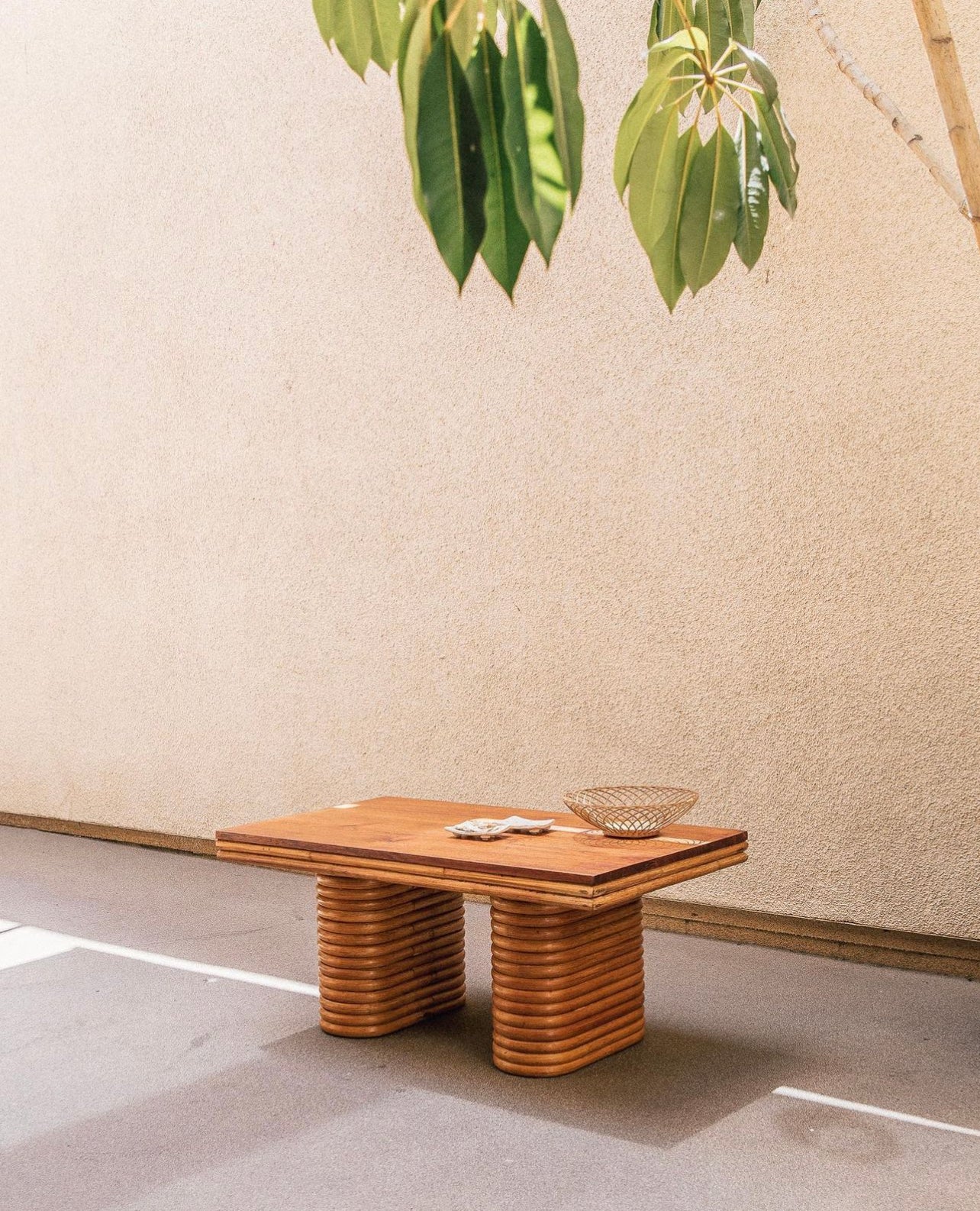 Vintage Handwoven Cane Bowl