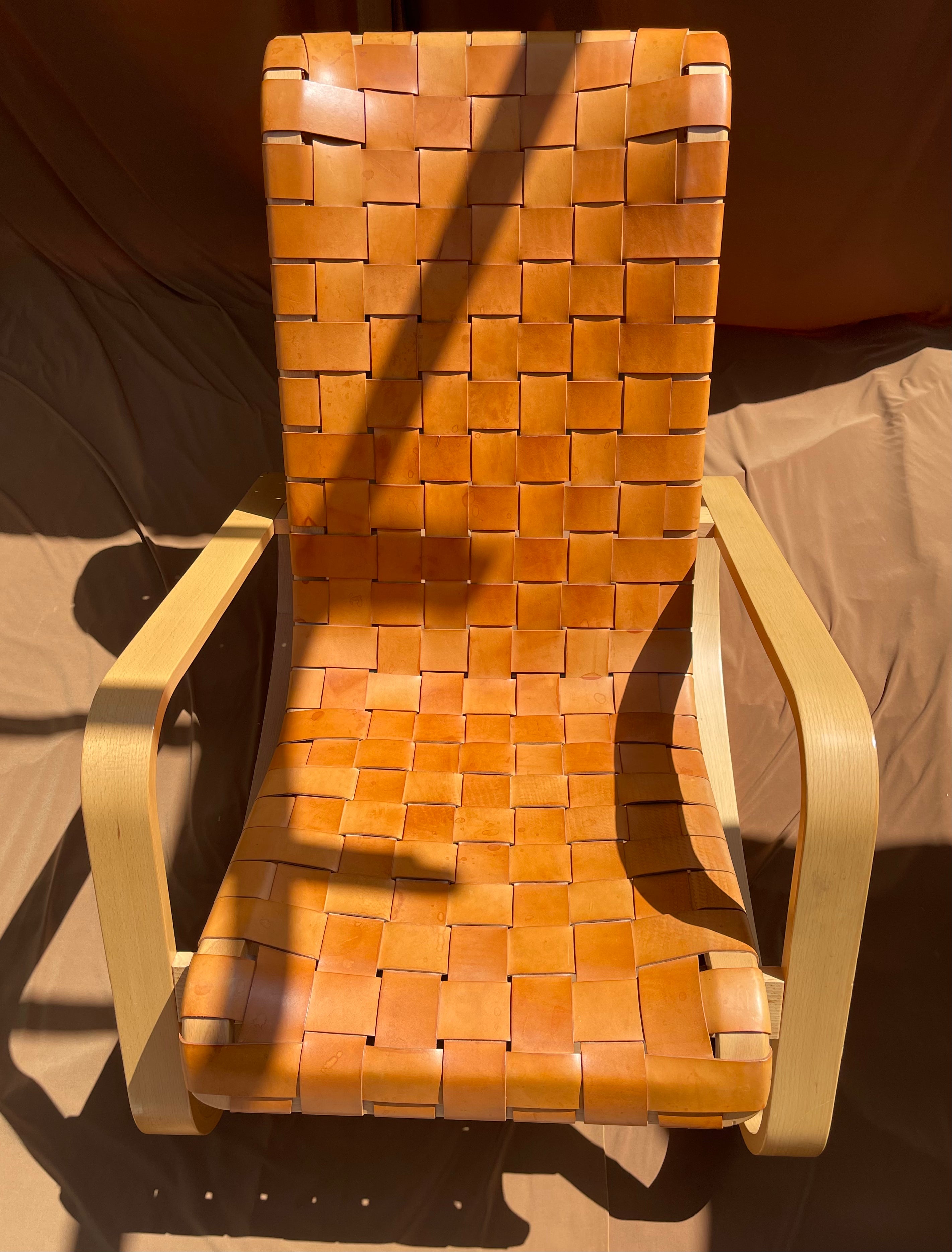 Luigi Crassevig ‘Dondolo’ Rocking Chair for Crassevig 1970, Bentwood & Woven Leather