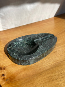 Green Italian Marble Ashtray • Vintage