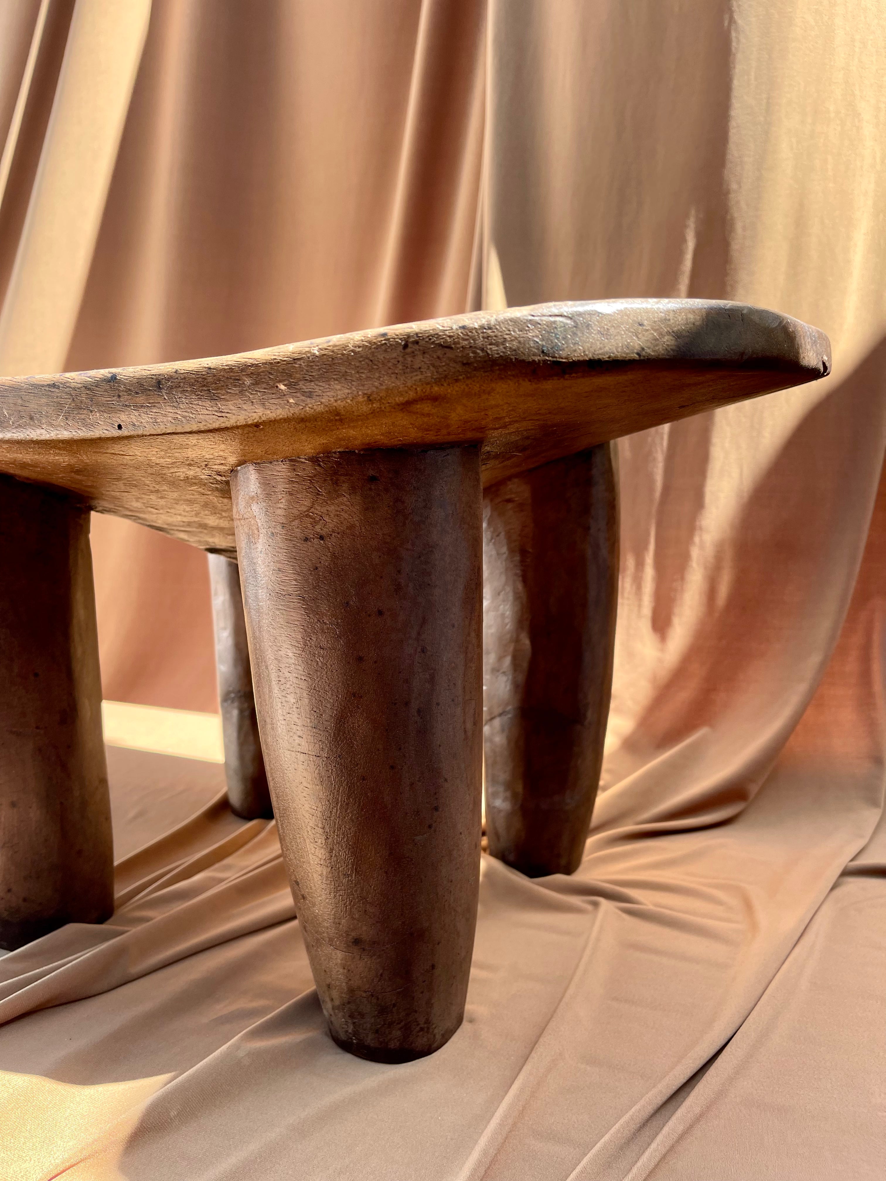 Medium to Large Vintage Senufo Stool/End Table from the Ivory Coast • 06