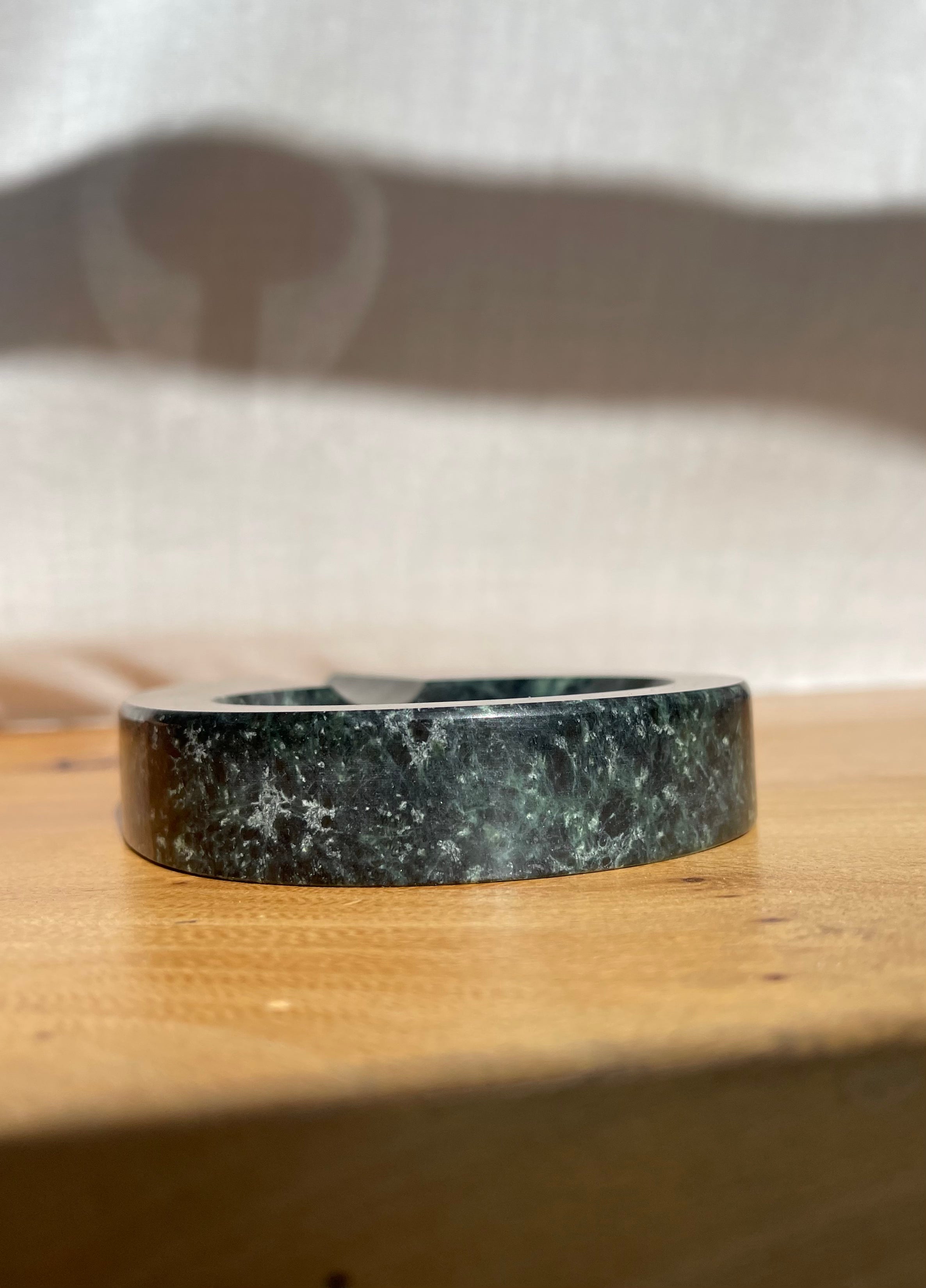 Green Italian Marble Ashtray • Vintage