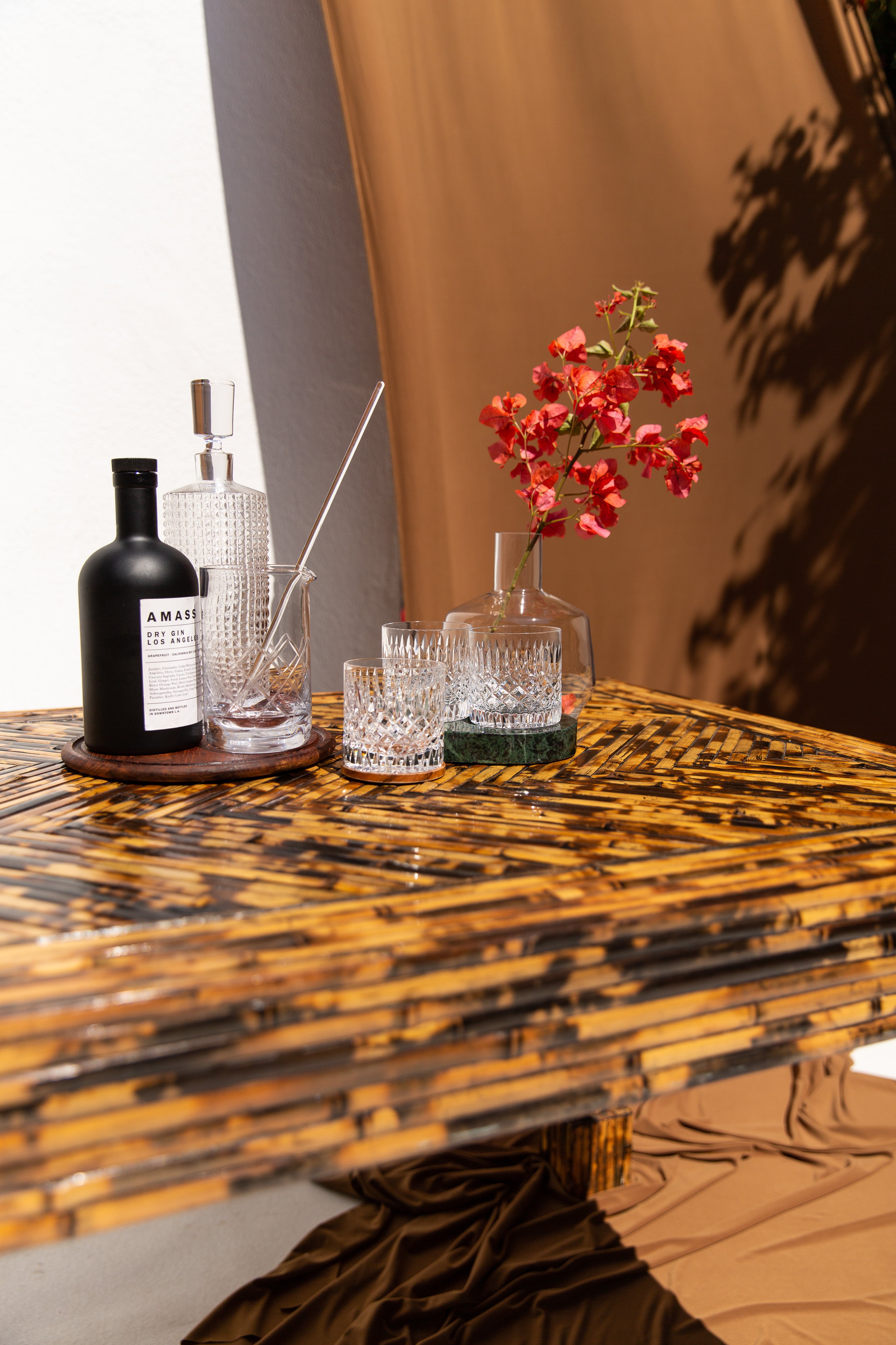 Harrison-Van Horn Split & Burnt Bamboo Vintage Designer Table⁠⁠ c.1976