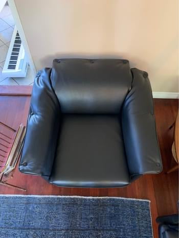 Mid Century Custom Built Black Sofa & Lounge Chair Set