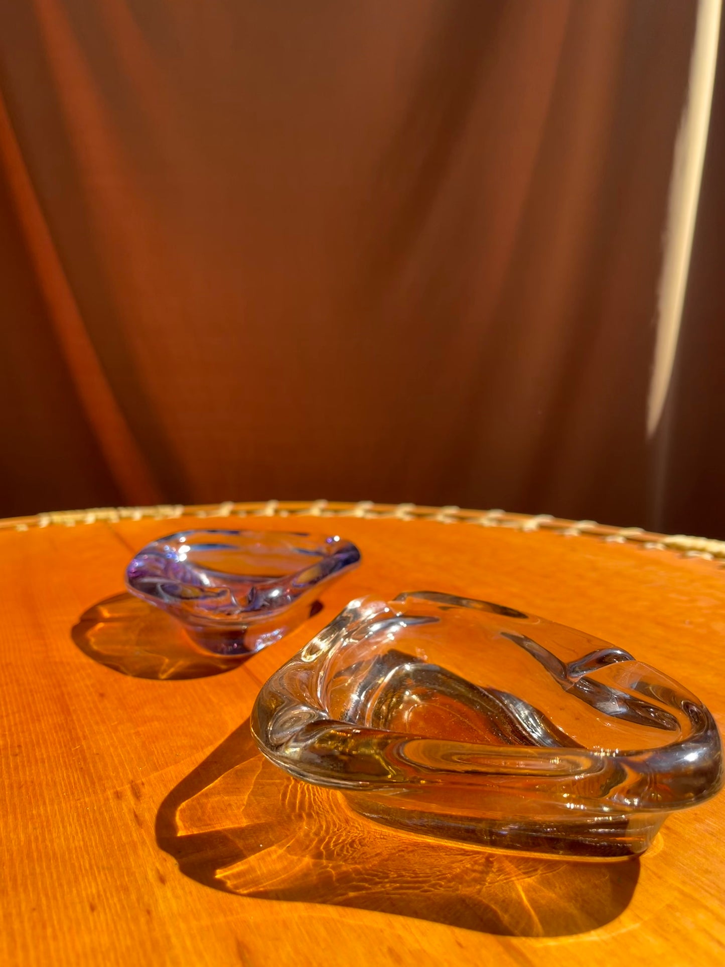 Anchor Hocking Lustre Glass Ashtray • Swedish Vintage 1970 • Brown