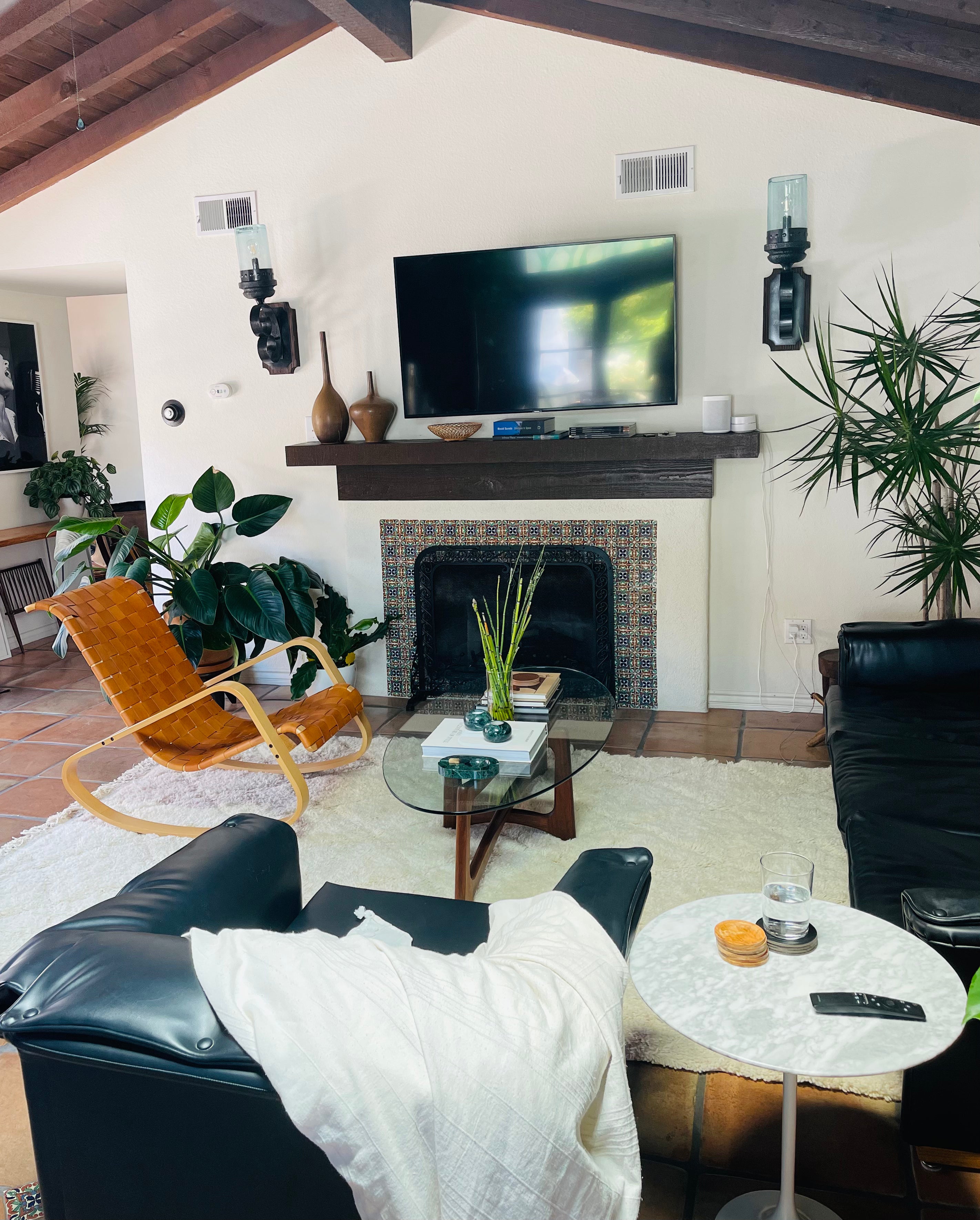 Luigi Crassevig ‘Dondolo’ Rocking Chair for Crassevig 1970, Bentwood & Woven Leather