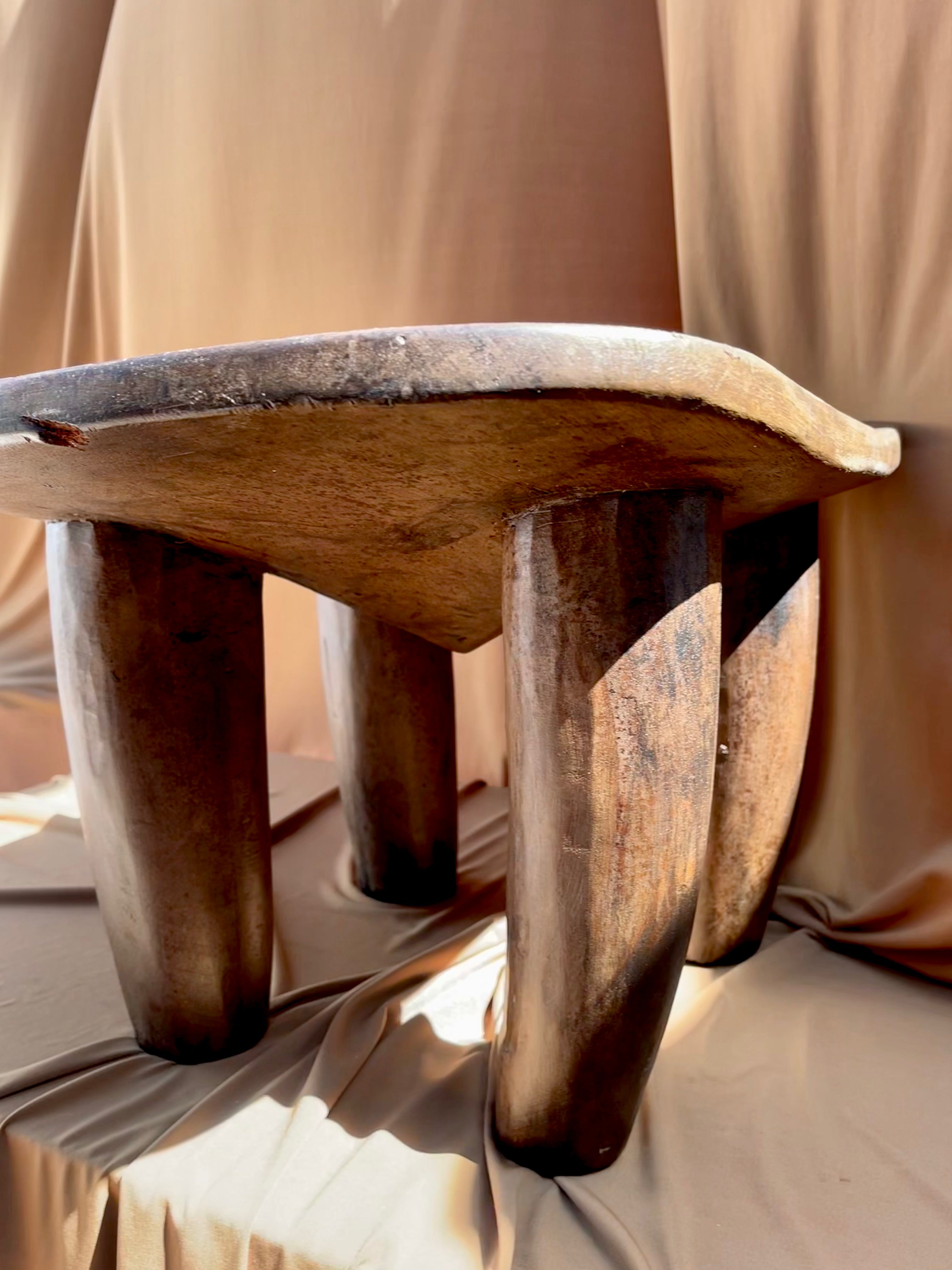 Medium to Large Vintage Senufo Stool/End Table from the Ivory Coast • 06