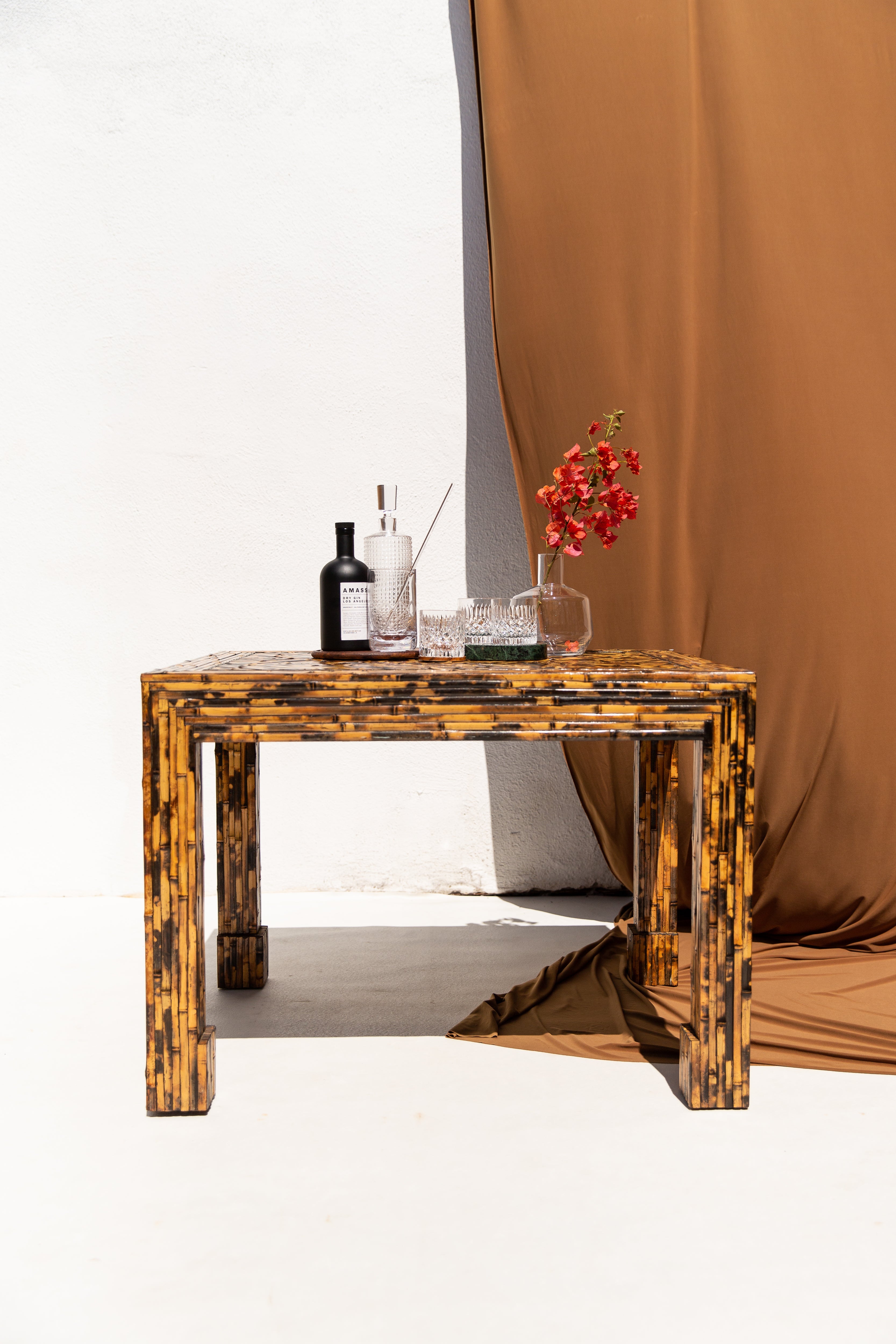 Harrison-Van Horn Split & Burnt Bamboo Vintage Designer Table⁠⁠ c.1976