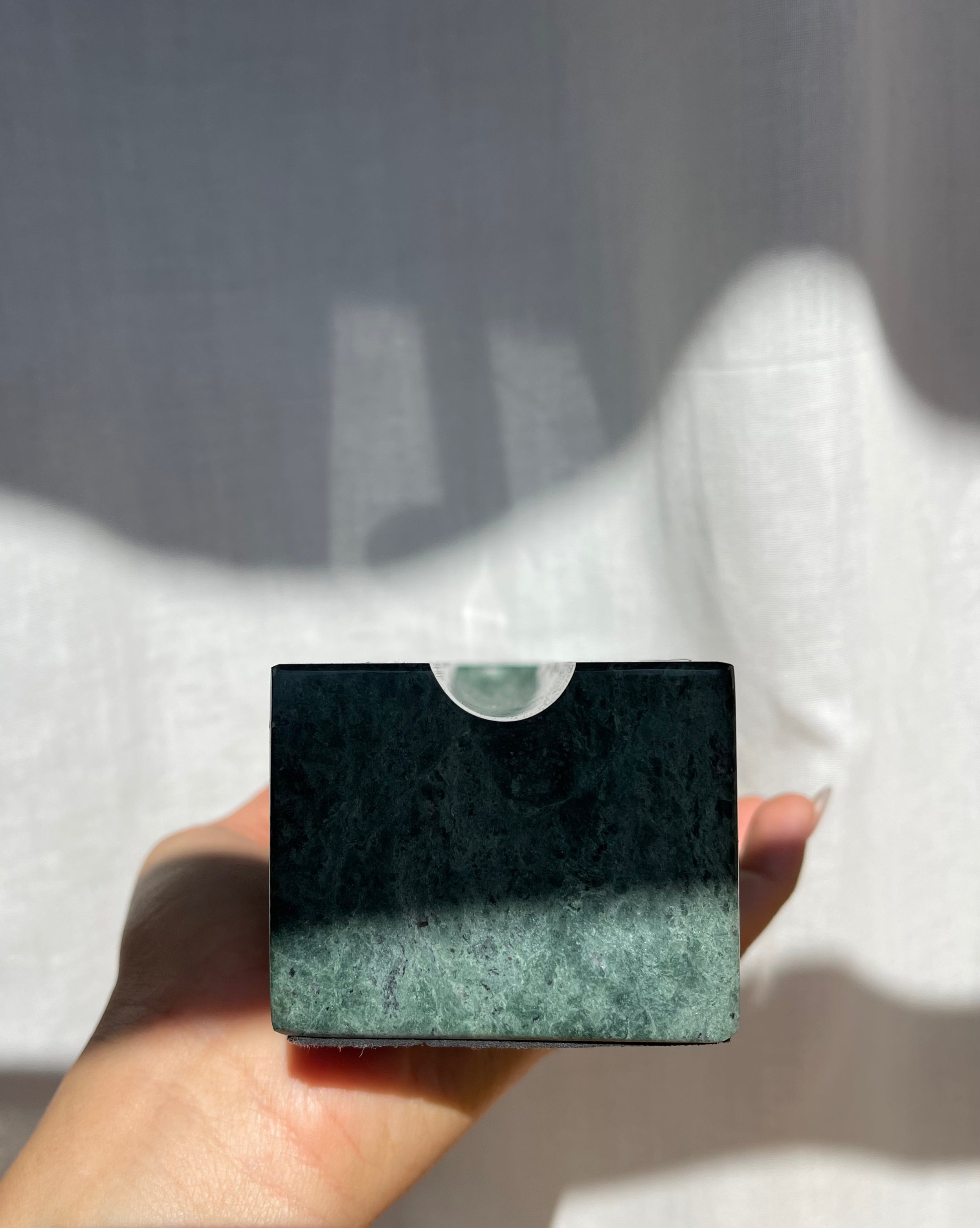 Large Green Marble Ashtray • Vintage