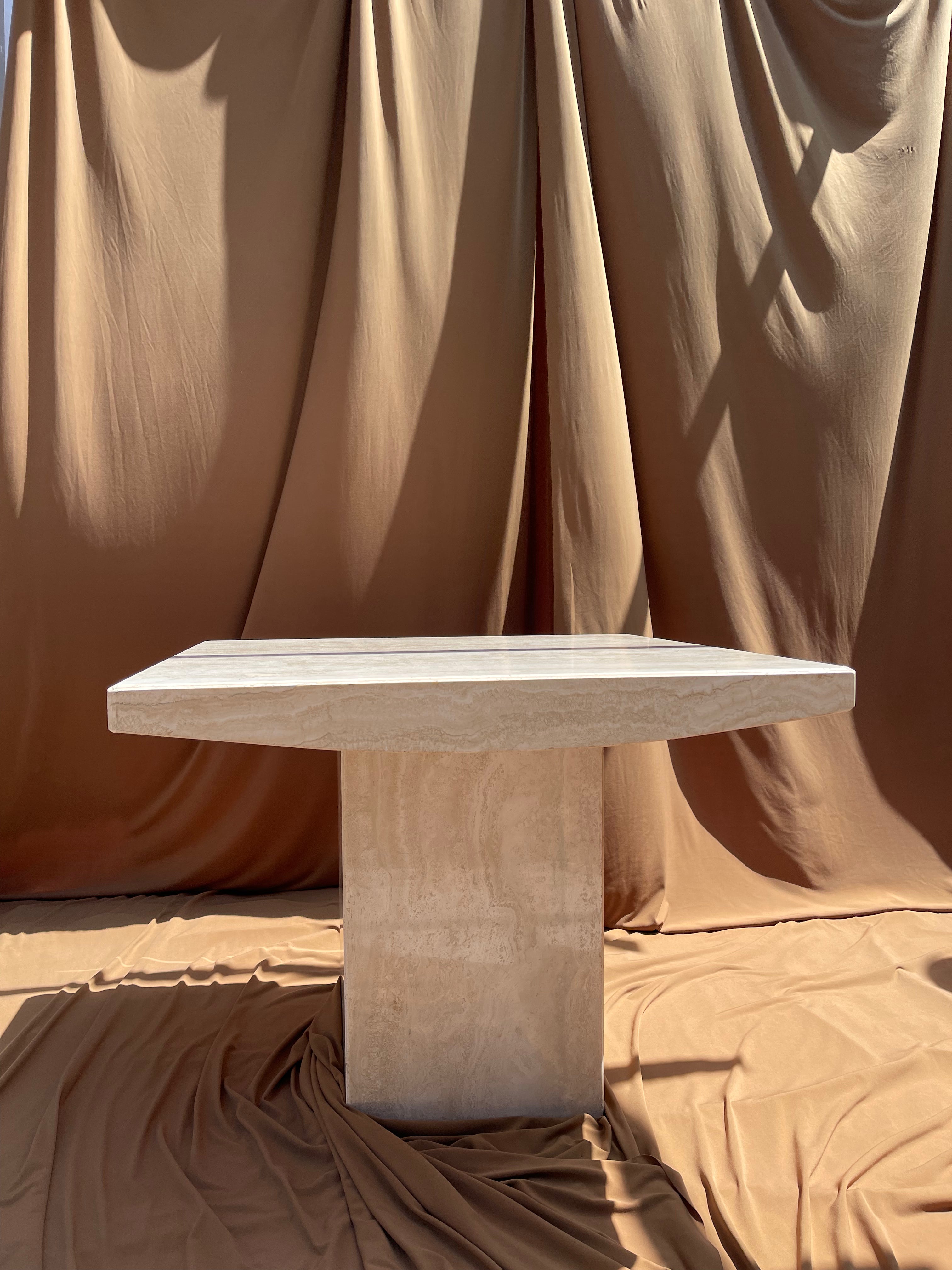 Vintage Italian Travertine End Table