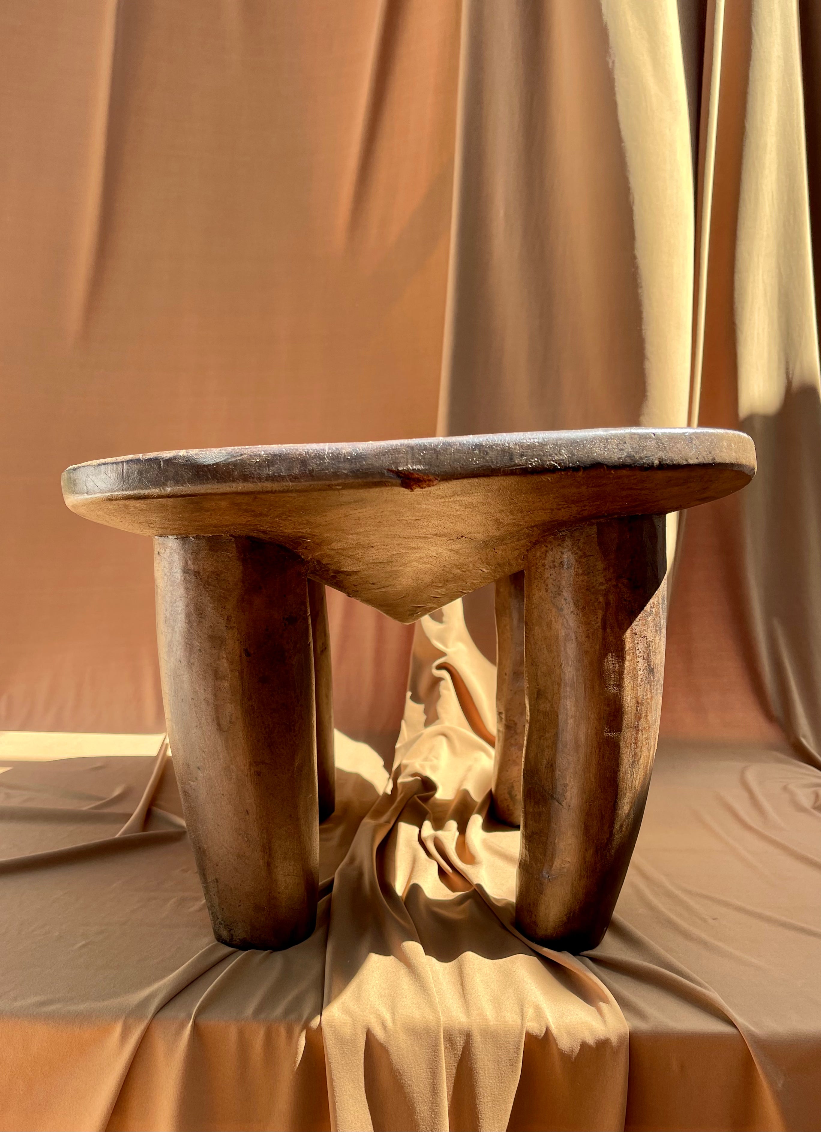 Medium to Large Vintage Senufo Stool/End Table from the Ivory Coast • 06