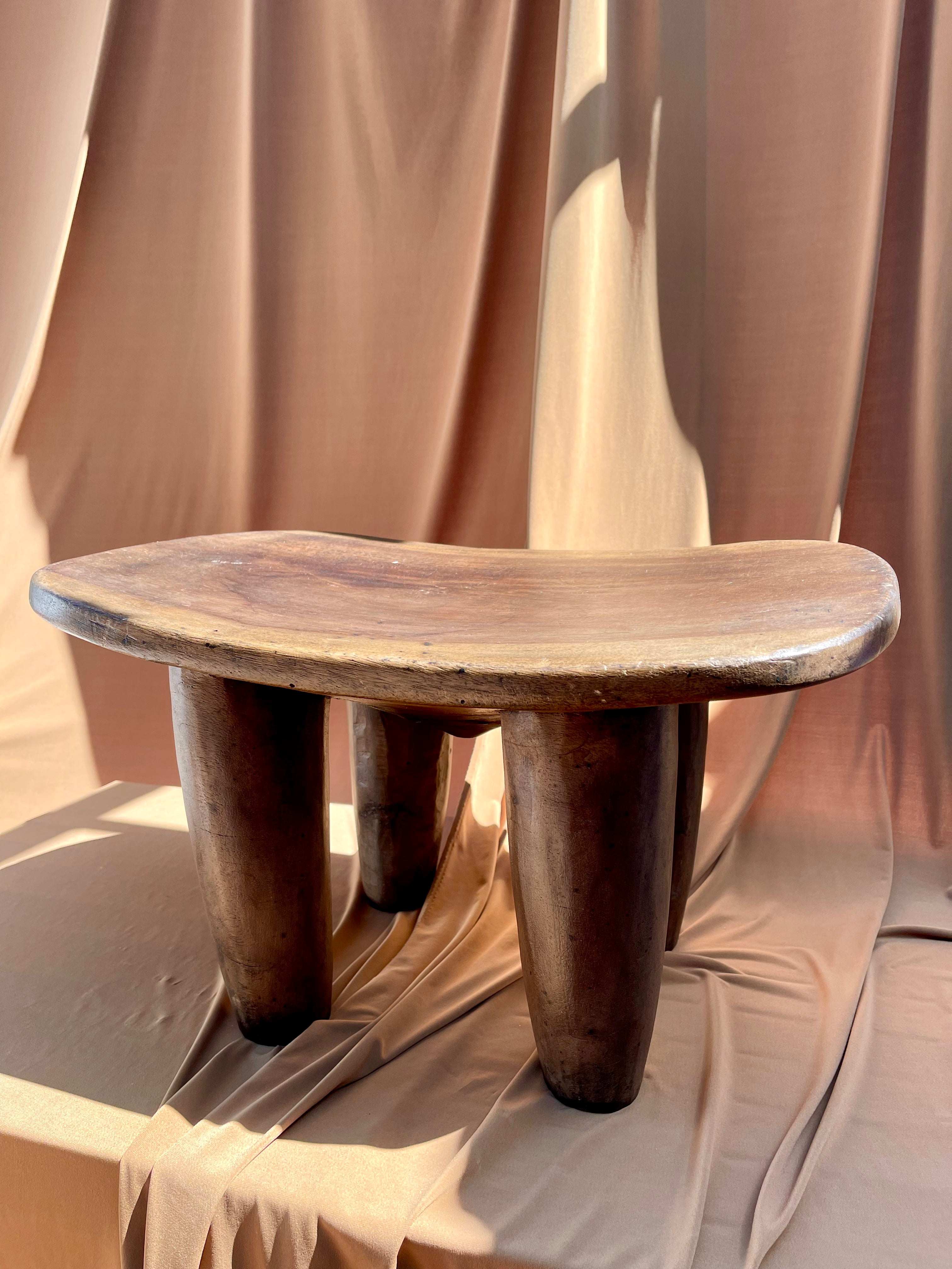 Medium to Large Vintage Senufo Stool/End Table from the Ivory Coast • 06