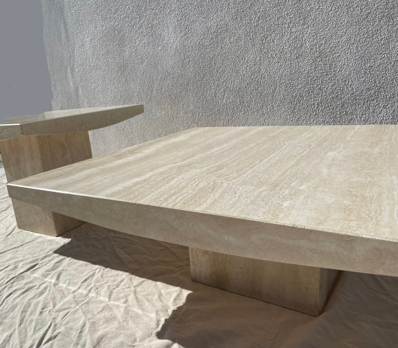 Vintage Italian Travertine Coffee Table