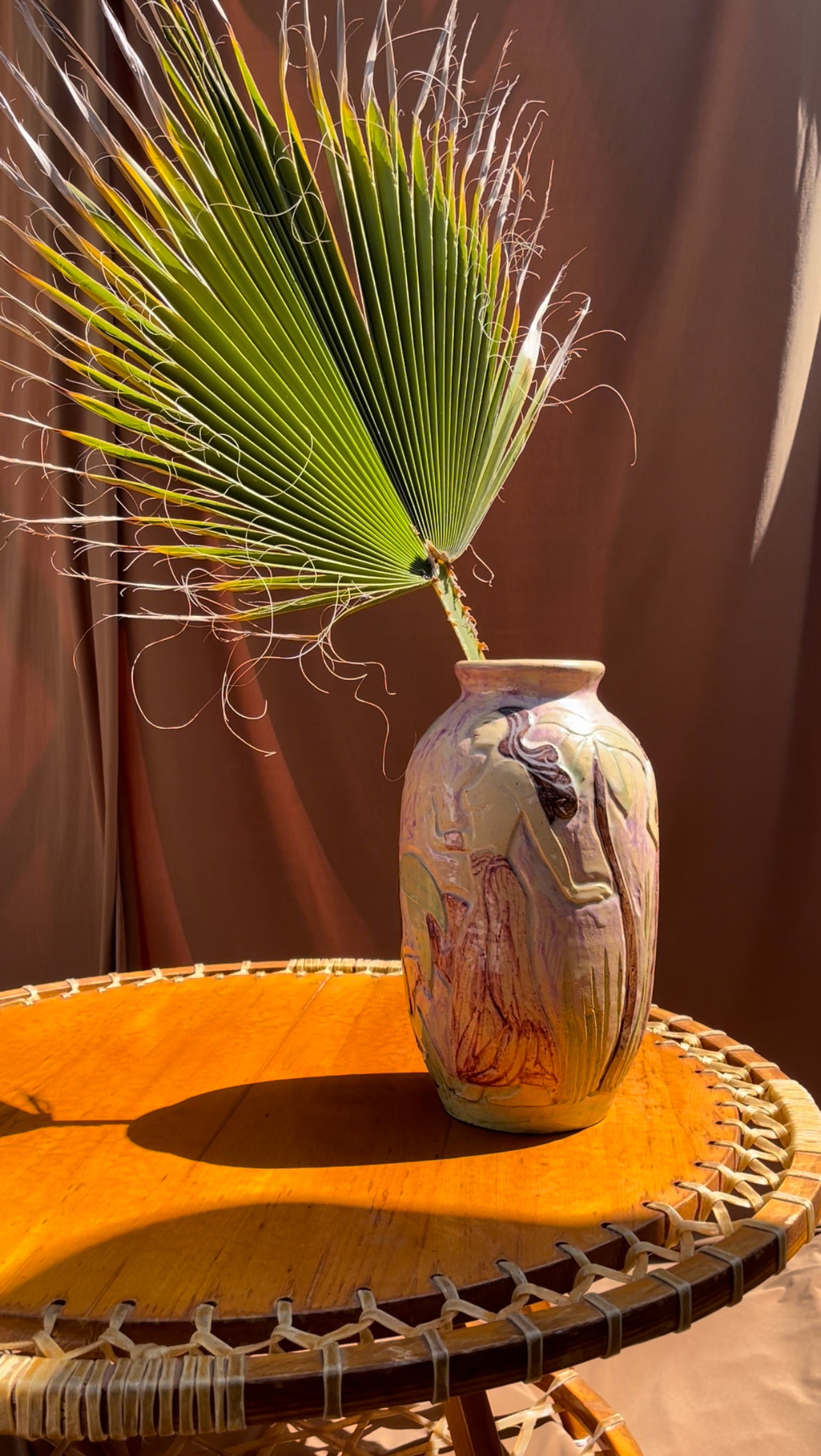 Snocraft Snowshoe Coffee Table 1970s, Oak and Rawhide