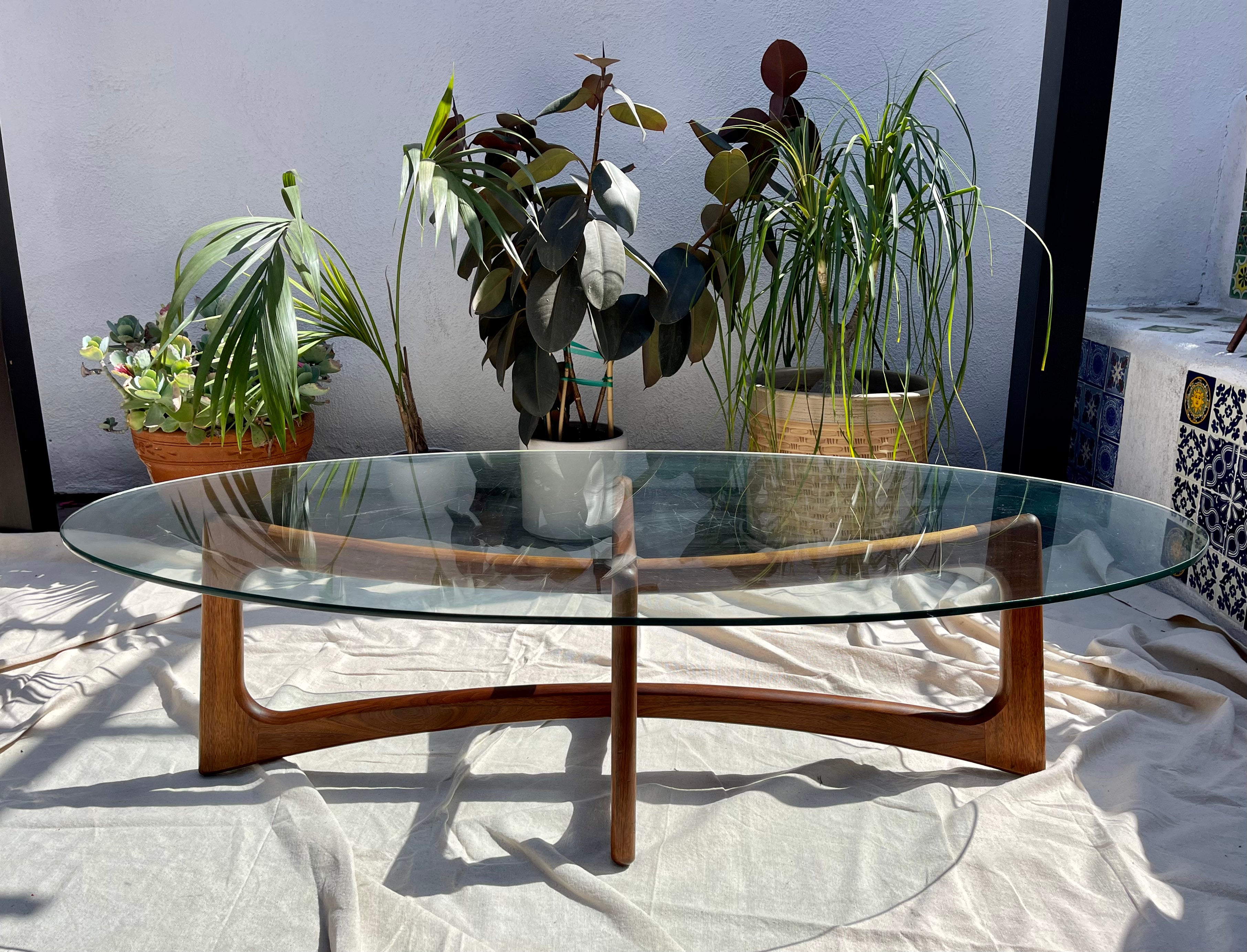 Adrian Pearsall Walnut Ribbon Coffee Table for Craft Associates, 1960s