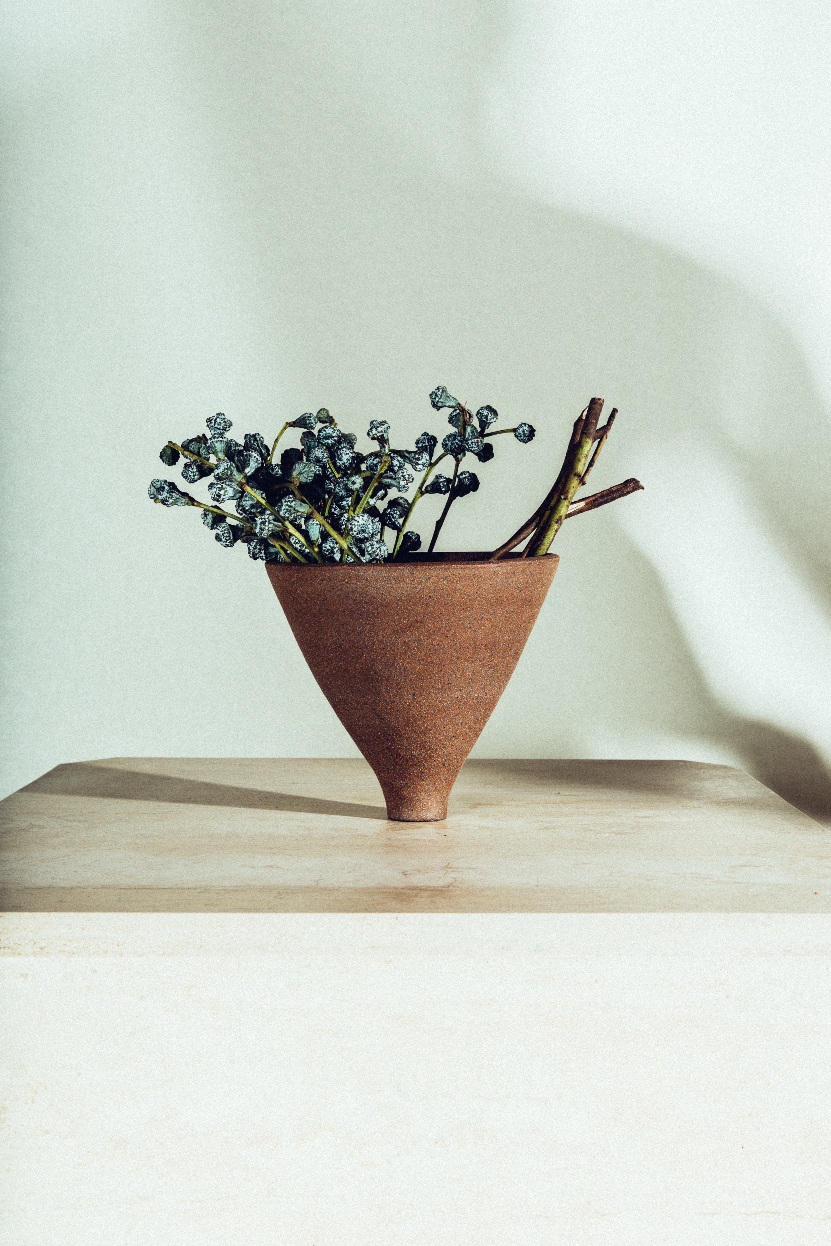 Travertine Sculptural Cube/Pedestal⁠ • Italian • Vintage