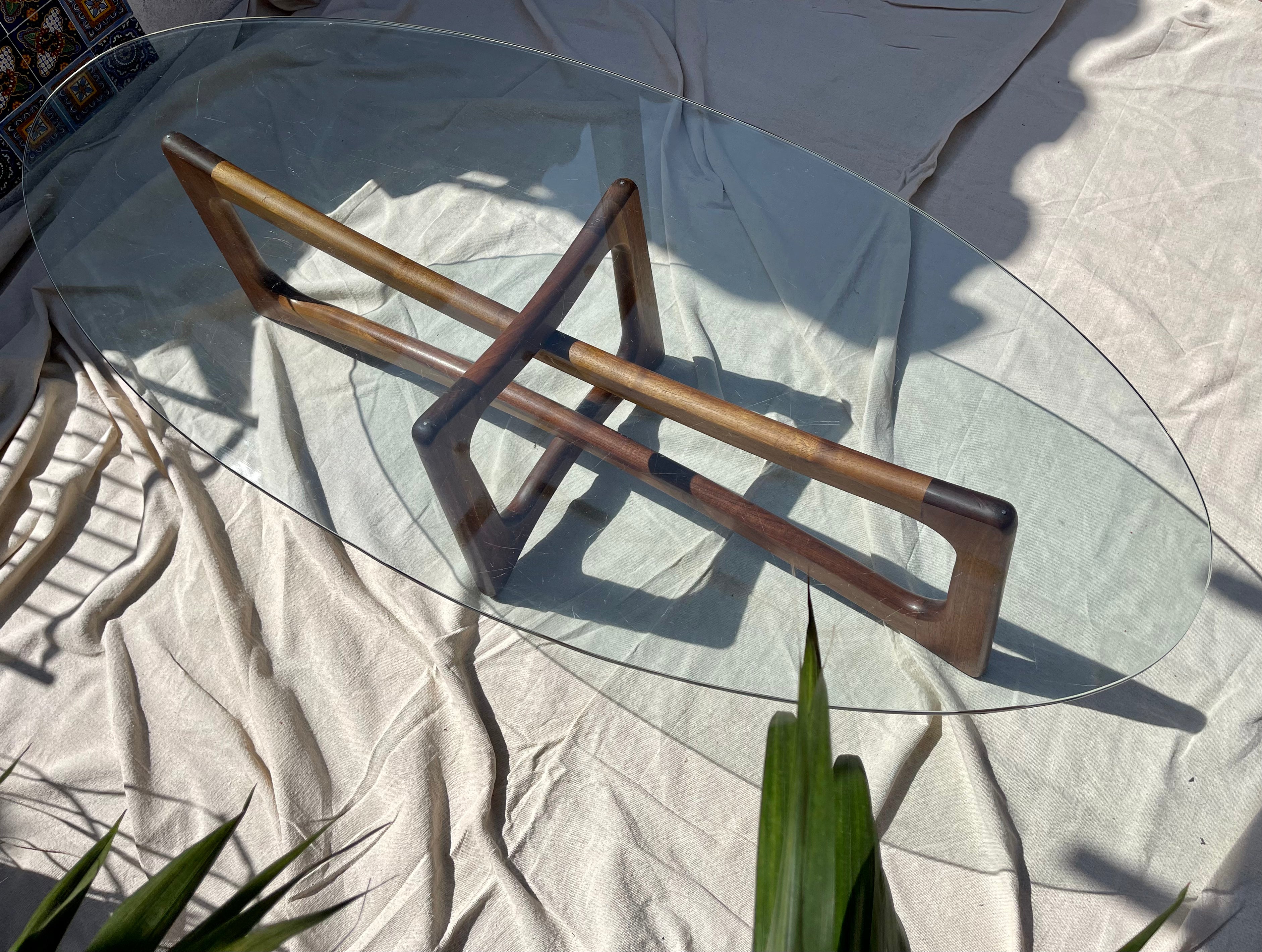 Adrian Pearsall Walnut Ribbon Coffee Table for Craft Associates, 1960s
