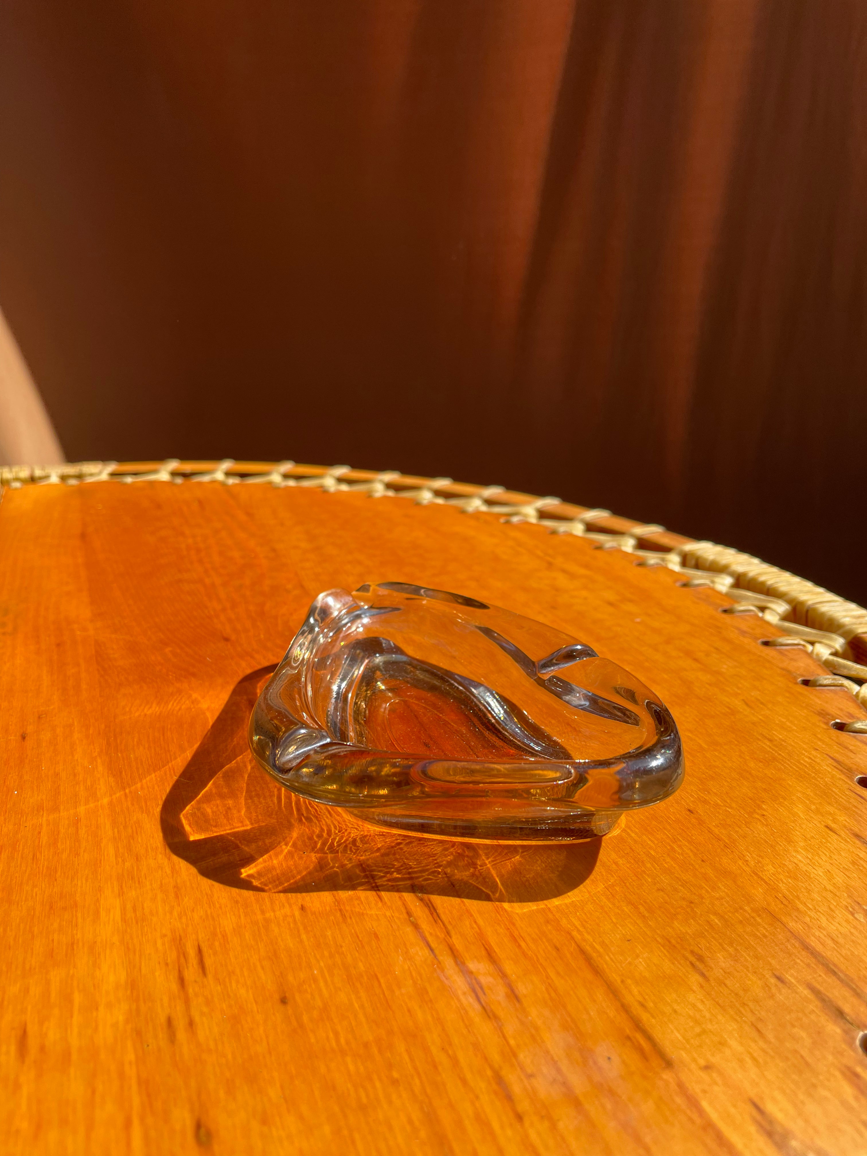 Anchor Hocking Lustre Glass Ashtray • Swedish Vintage 1970 • Brown