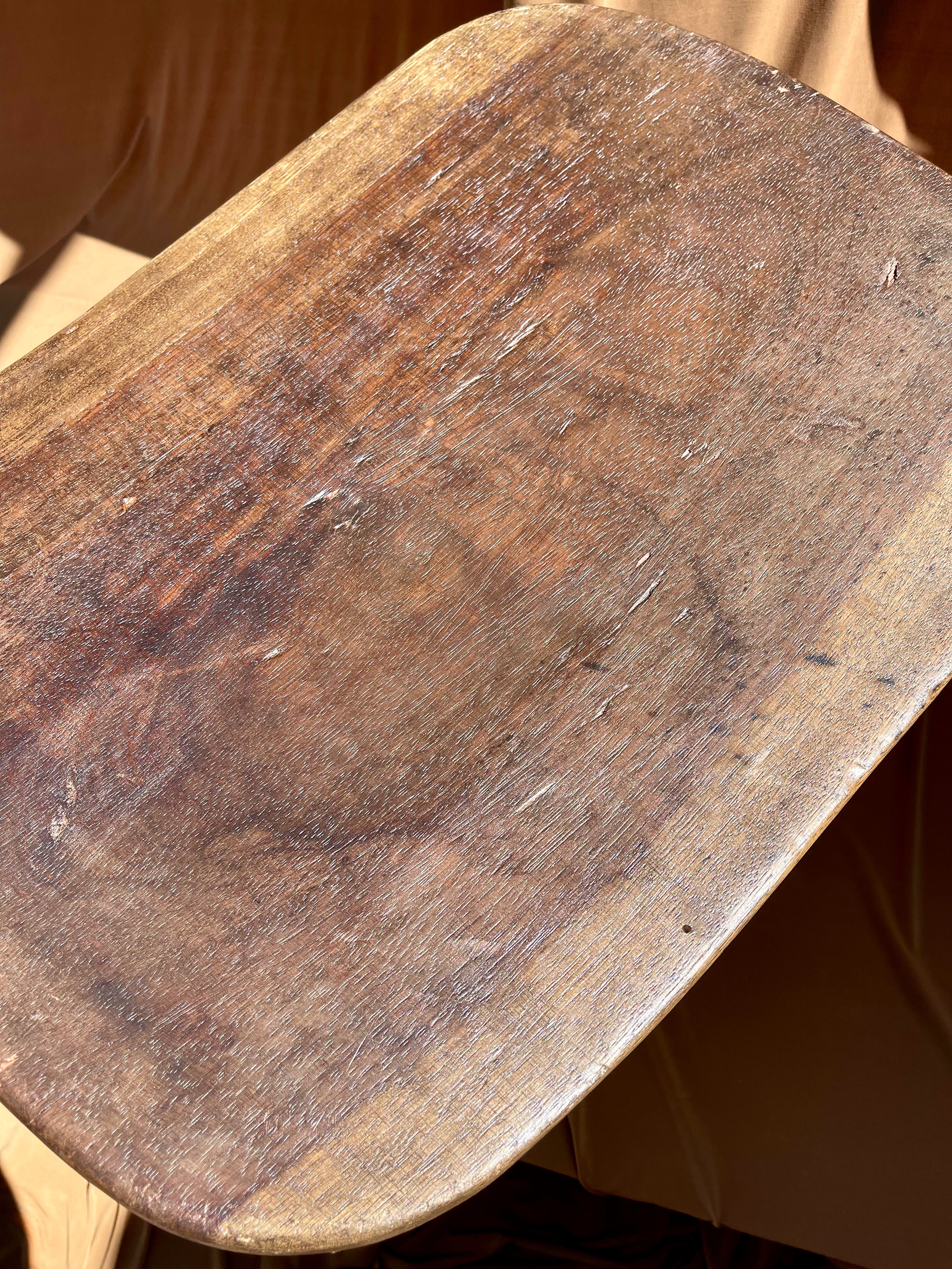 Medium to Large Vintage Senufo Stool/End Table from the Ivory Coast • 06