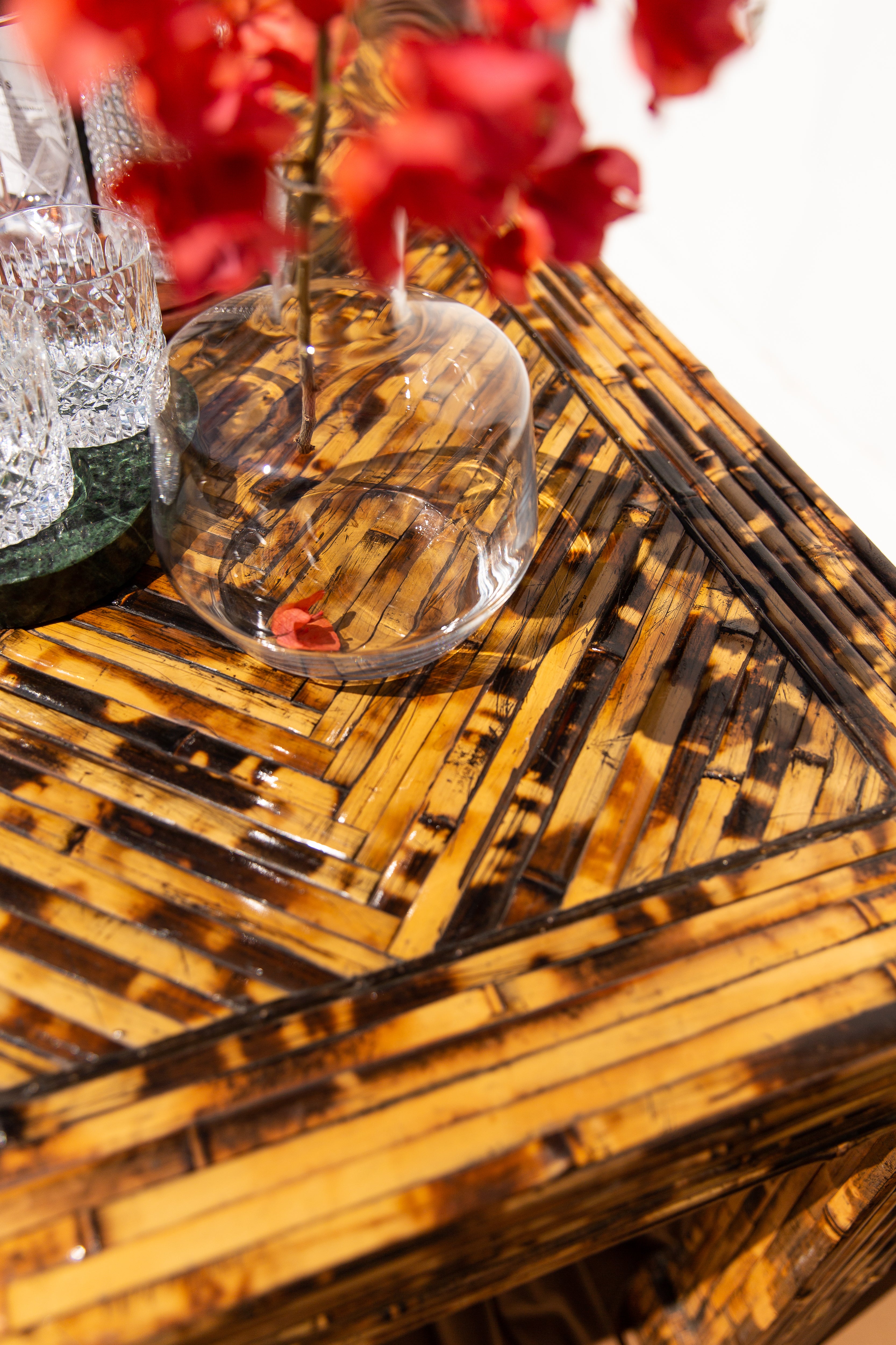 Harrison-Van Horn Split & Burnt Bamboo Vintage Designer Table⁠⁠ c.1976