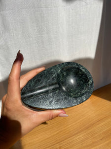 Green Italian Marble Ashtray • Vintage