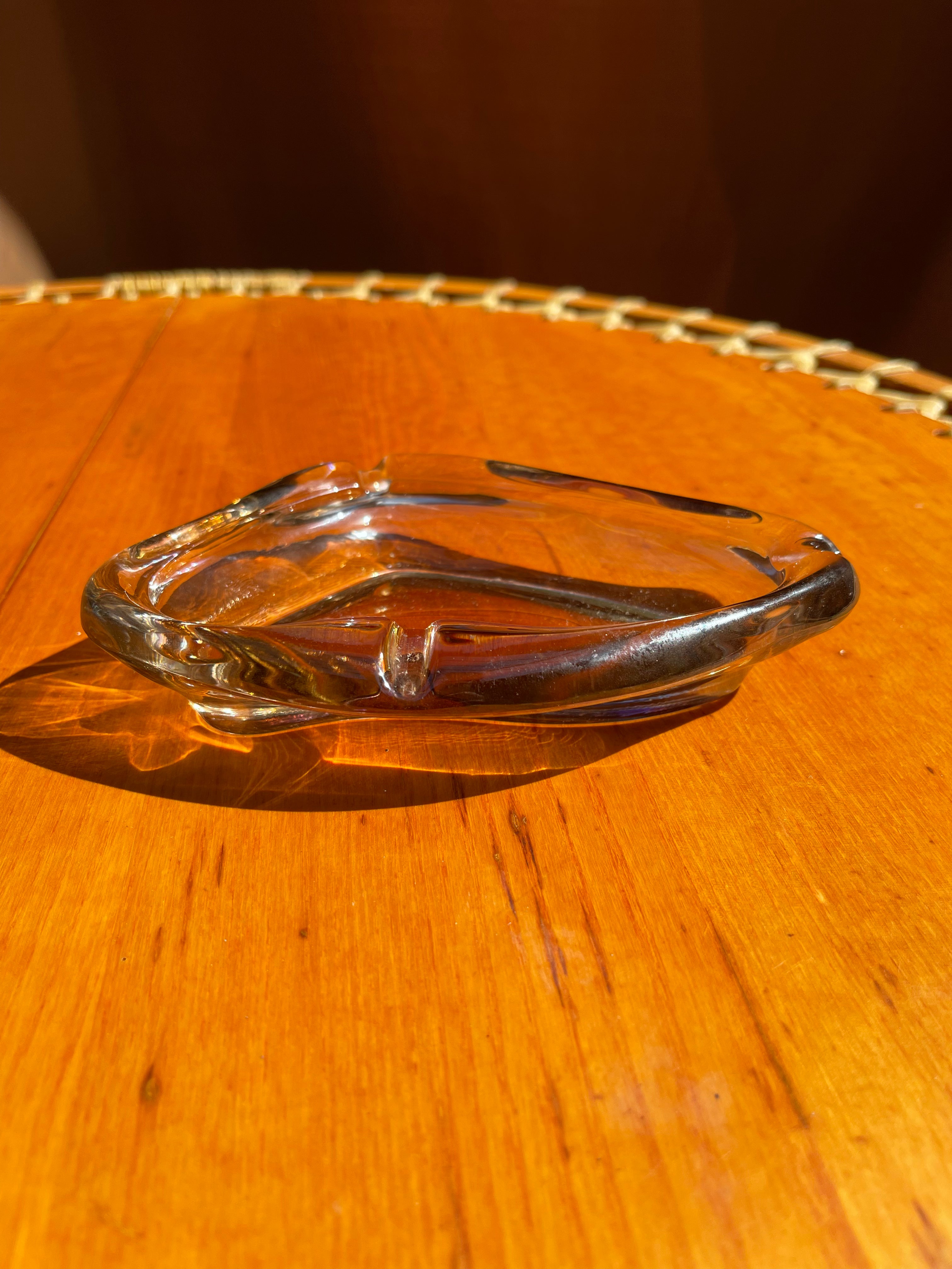 Anchor Hocking Lustre Glass Ashtray • Swedish Vintage 1970 • Brown