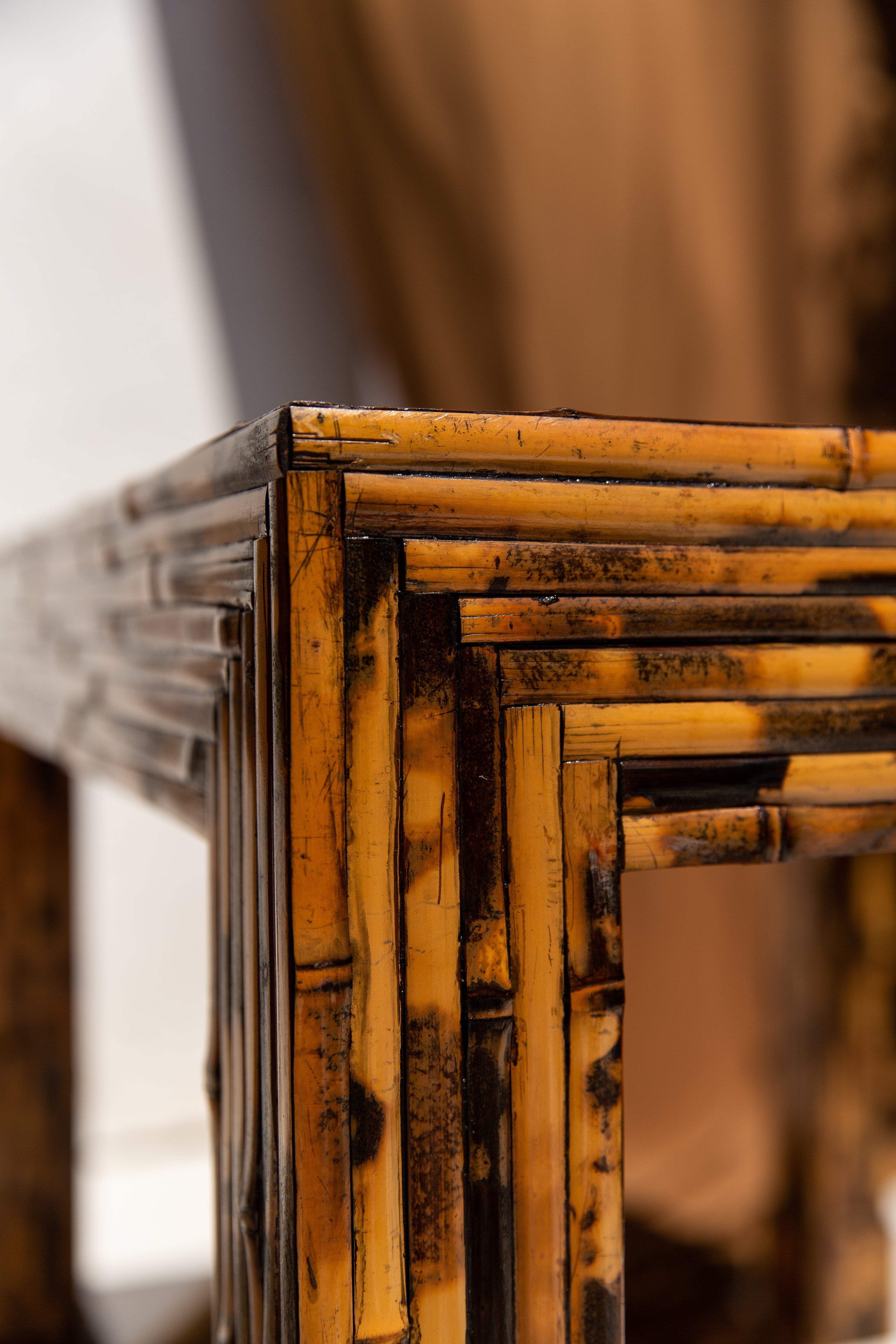 Harrison-Van Horn Split & Burnt Bamboo Vintage Designer Table⁠⁠ c.1976