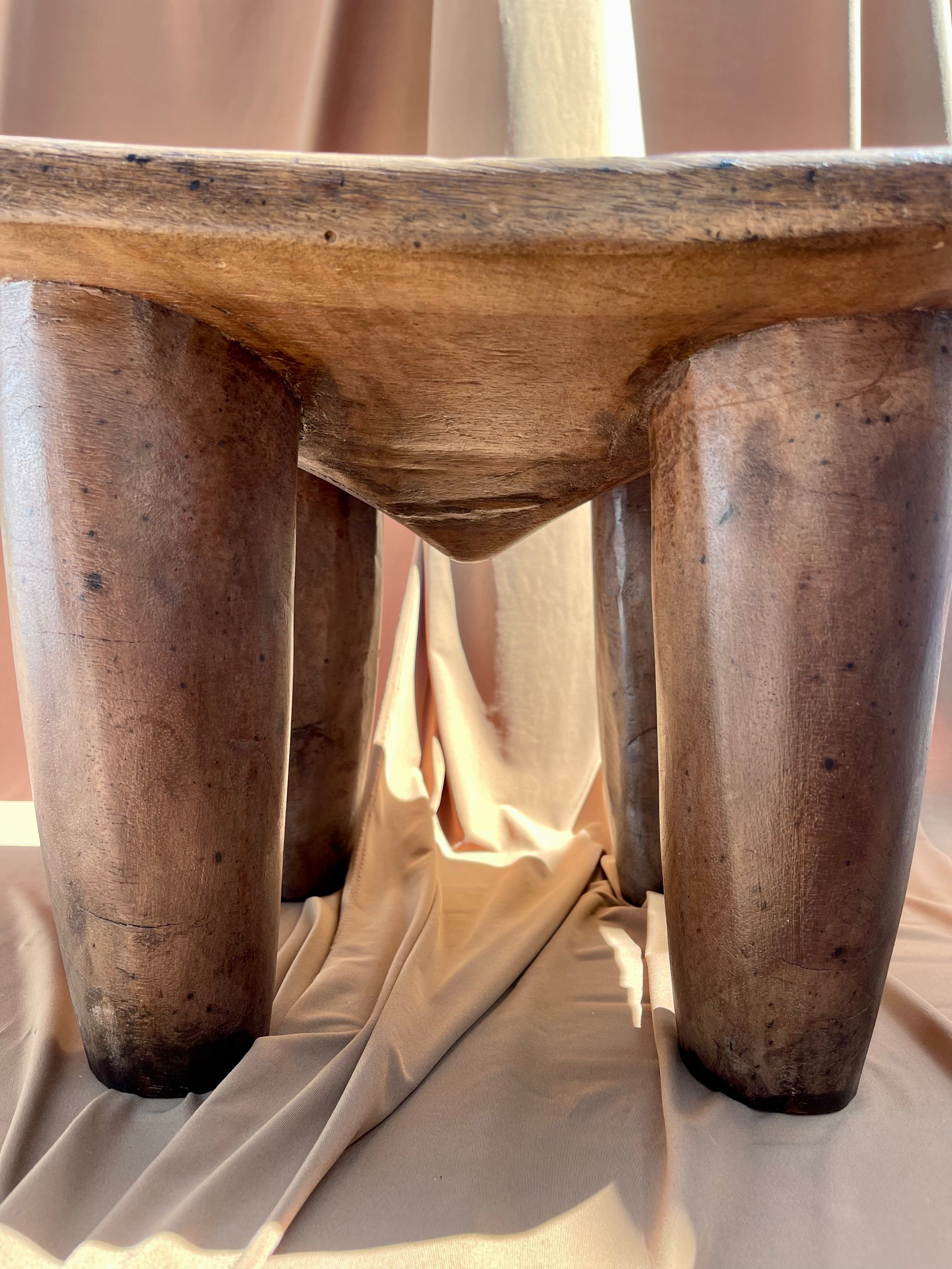 Medium to Large Vintage Senufo Stool/End Table from the Ivory Coast • 06