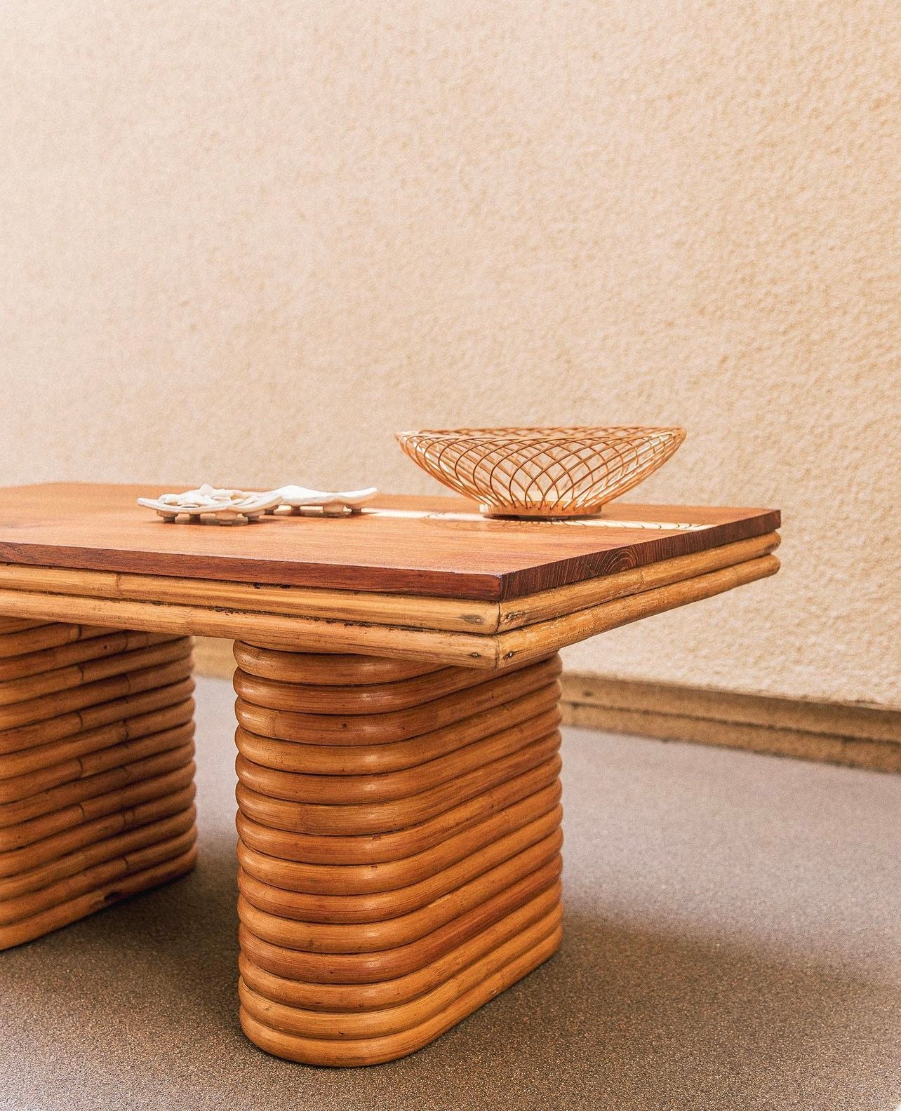 Vintage Handwoven Cane Bowl