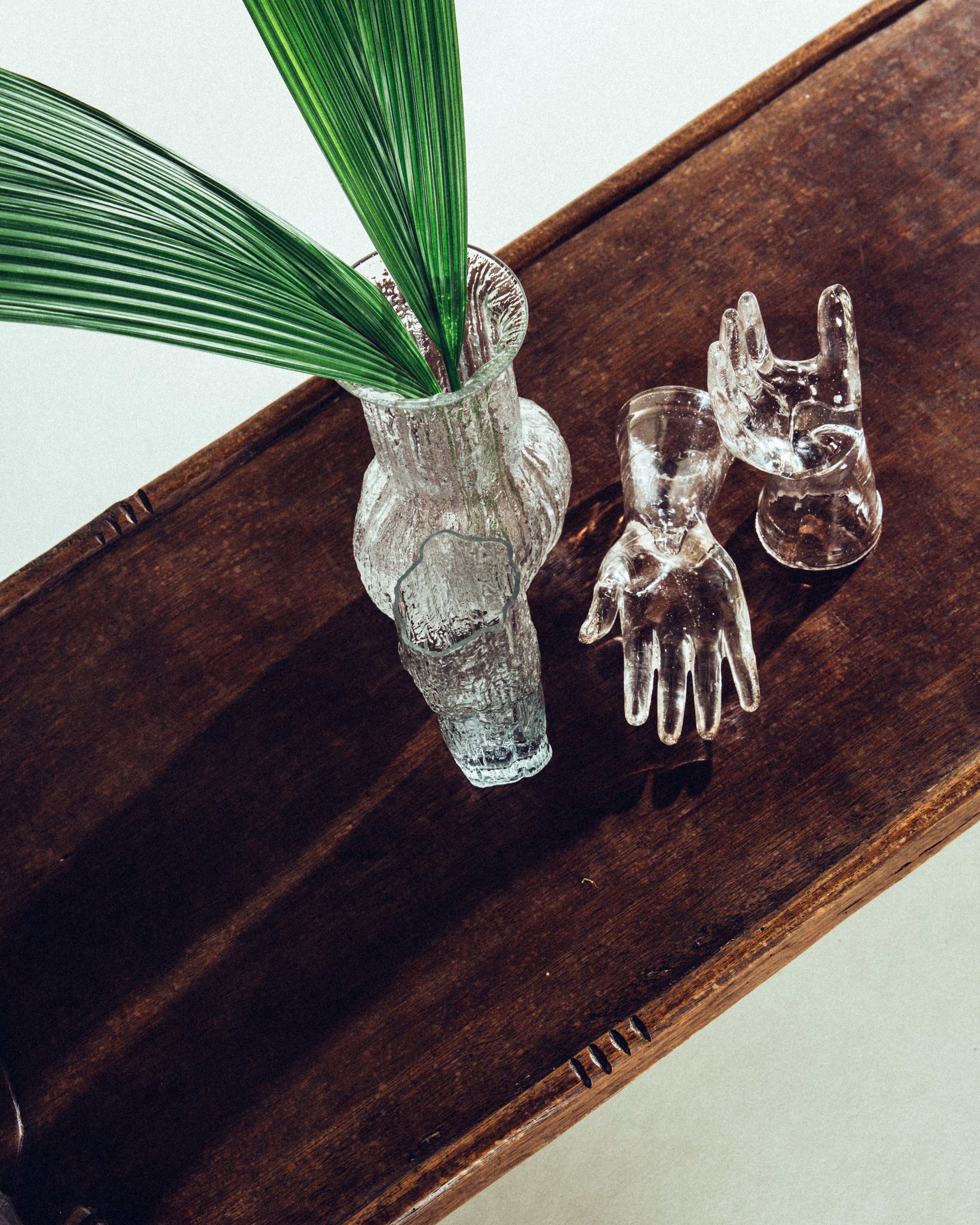 Etched Sculptural Glass Vase SMALL • Vintage