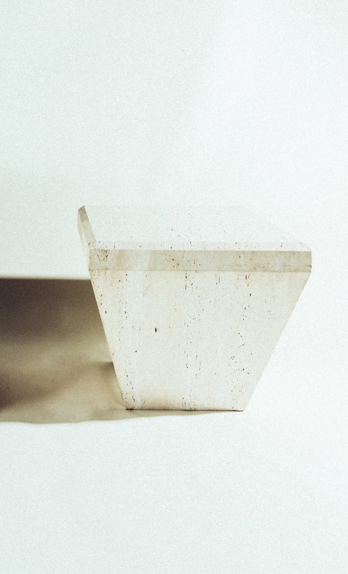 Travertine Sculptural Diamond/Pedestal⁠ ⁠• Italian ⁠• Vintage