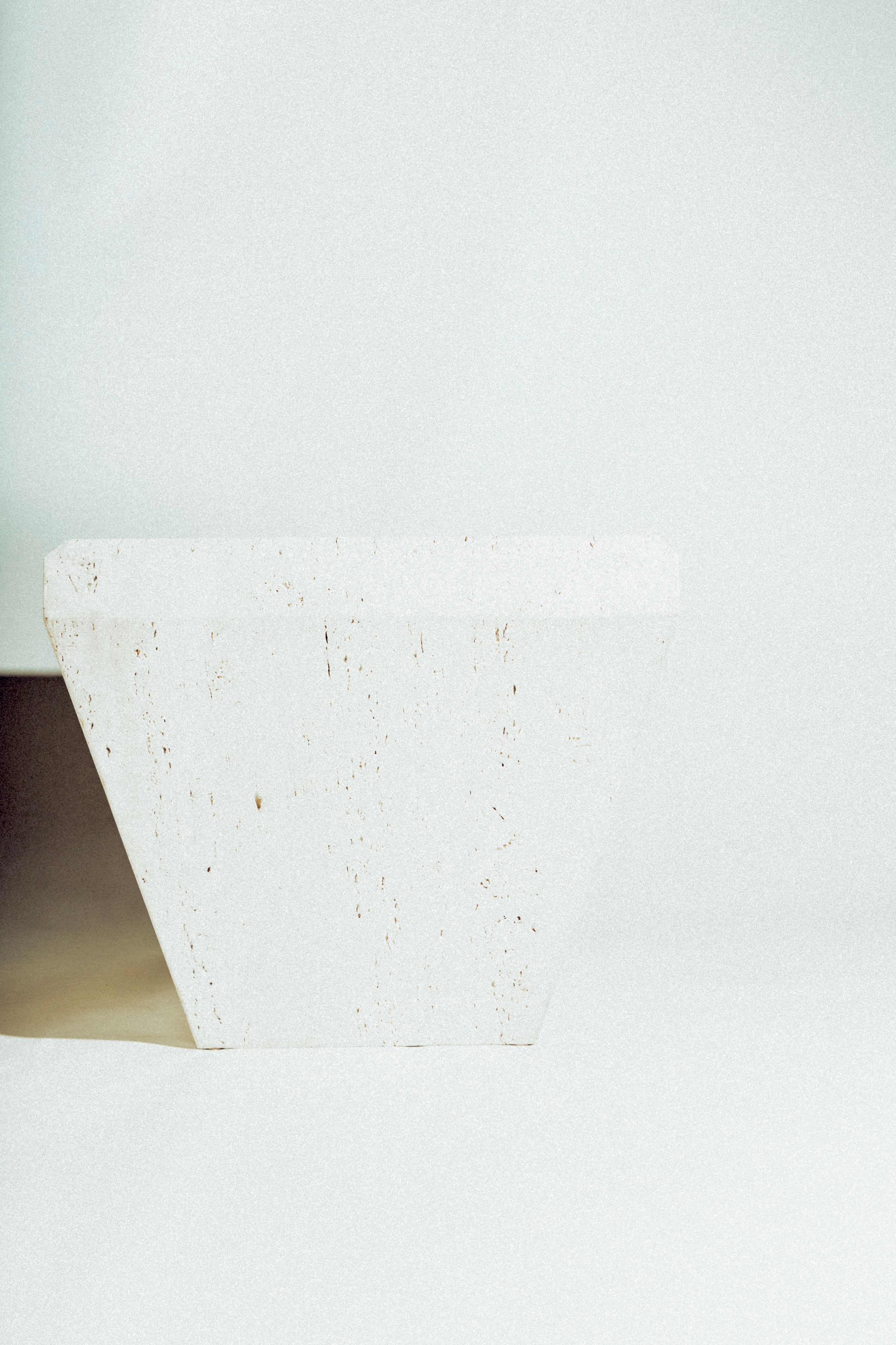 Travertine Sculptural Diamond/Pedestal⁠ ⁠• Italian ⁠• Vintage