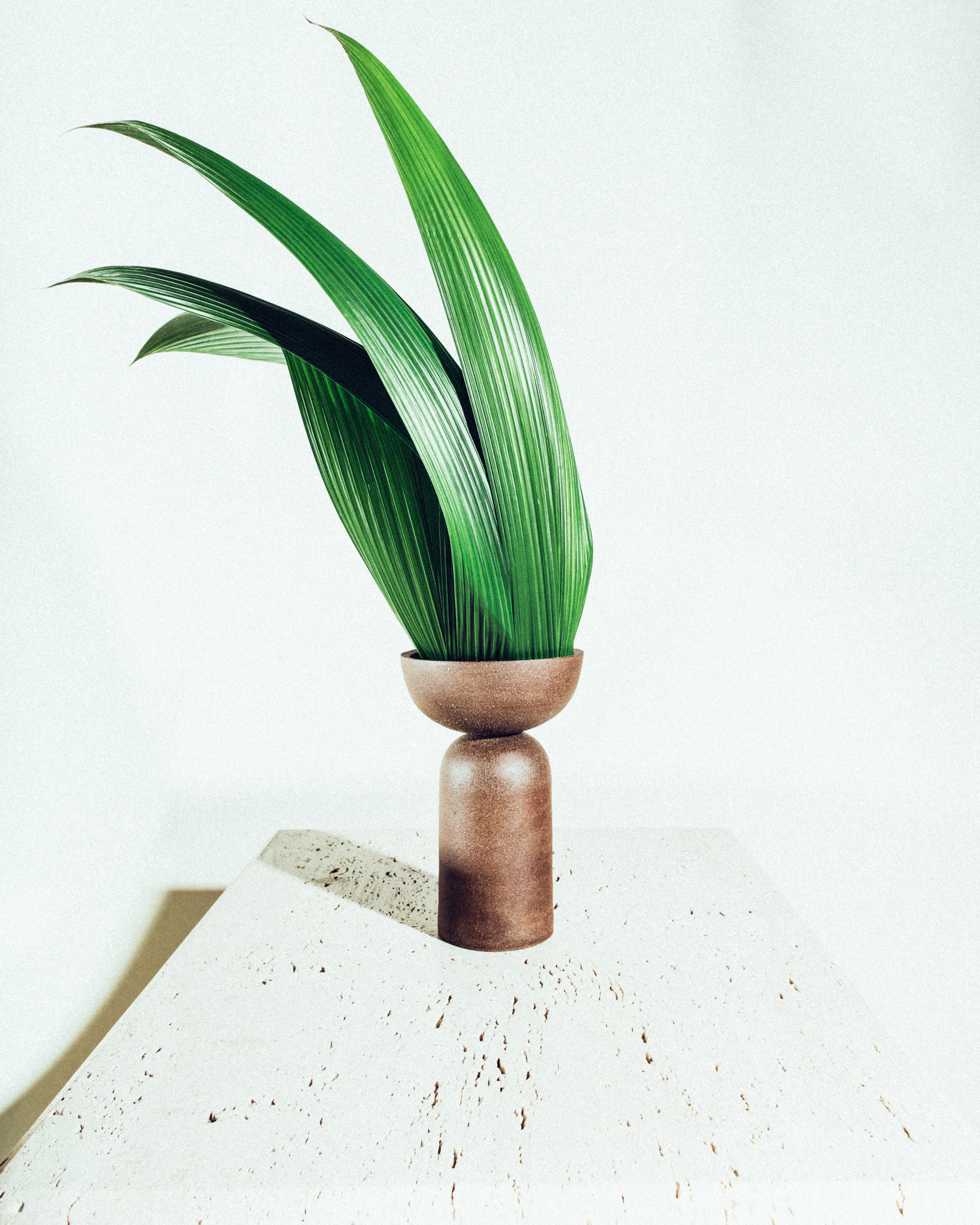 Travertine Sculptural Diamond/Pedestal⁠ ⁠• Italian ⁠• Vintage