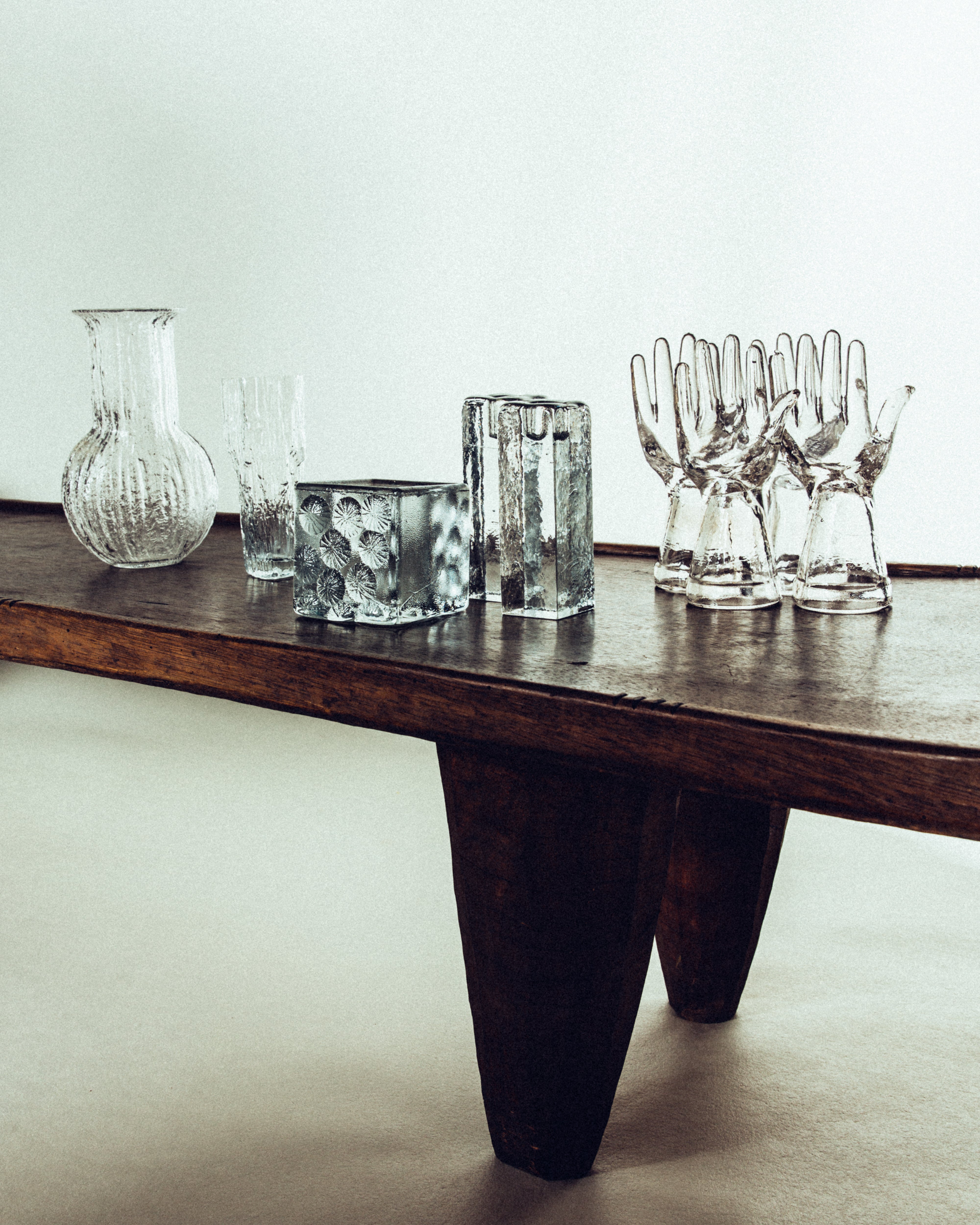 Etched Sculptural Glass Vase SMALL • Vintage